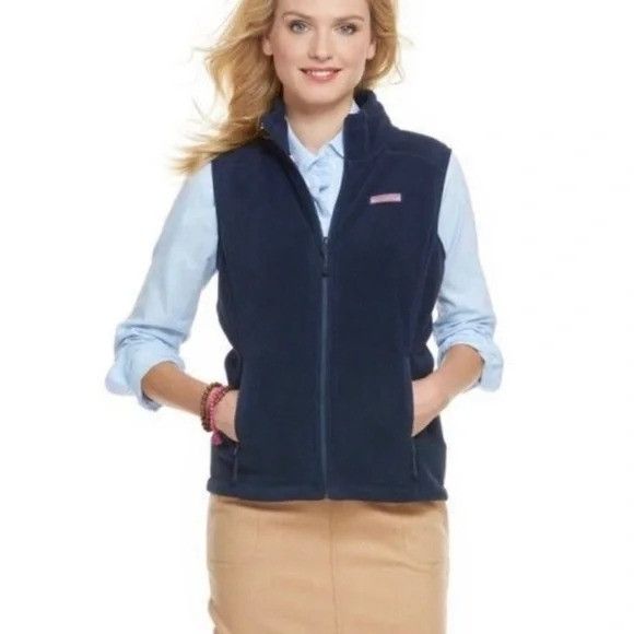 Vineyard Vines Vineyard Vines Fleece Vest M Navy Blue Full Zip Sleeveless C Size M / US 6-8 / IT 42-44 - 9 Thumbnail