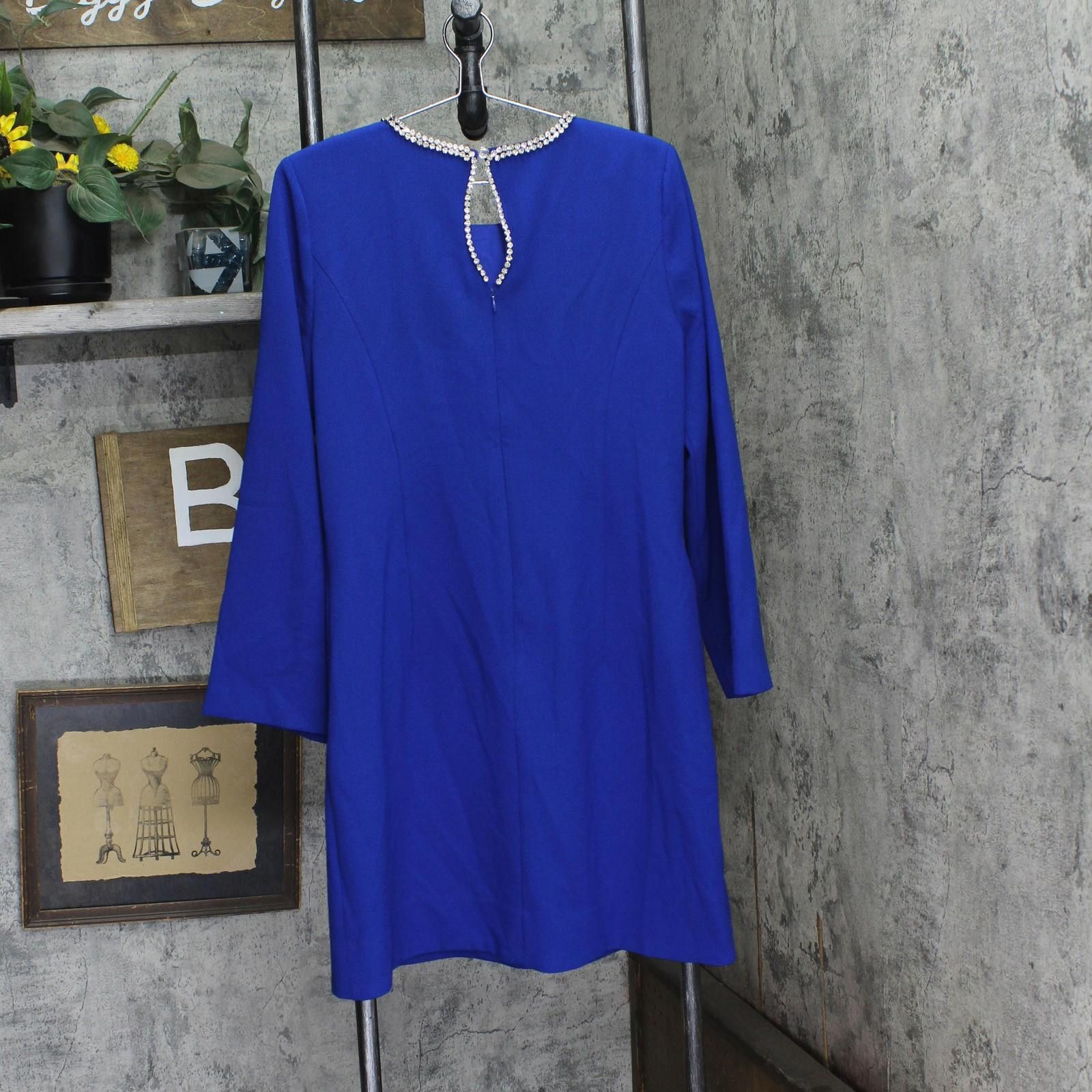 Other Nwt Tahari Asl Trim Shift Dress Dam625-t4 Cobalt Blue 10 Size L / US 10 / IT 46 - 2 Thumbnail