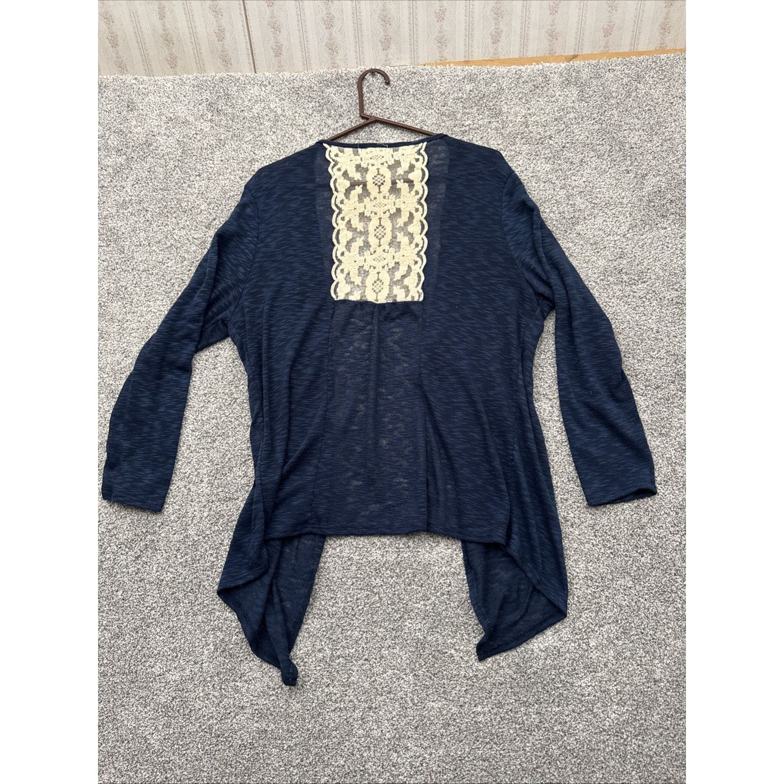 Other Boho Cardigan Sweater Womens M Lace Back Lagenlook Romantic Size M / US 6-8 / IT 42-44 - 6 Thumbnail