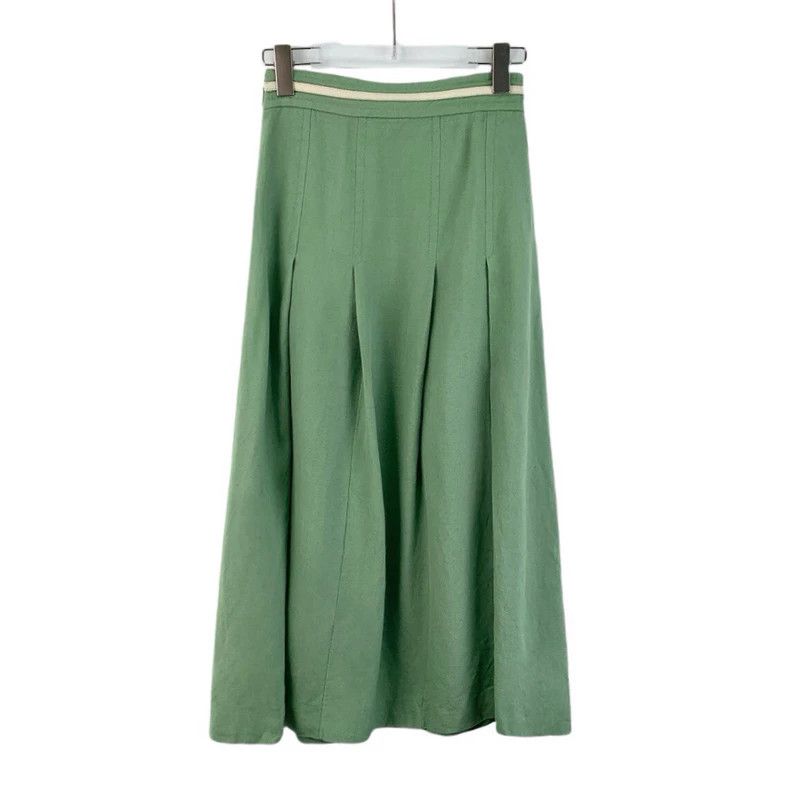 Gucci Gucci Light green belt buckle linen casual pleated half-le Size 24" / US 00 / IT 34 - 2 Thumbnail