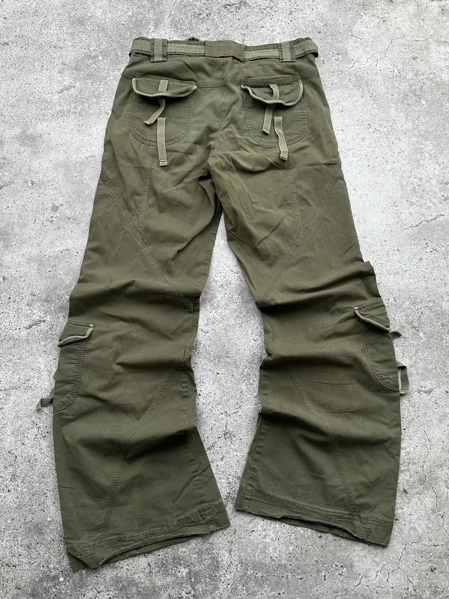 Vintage Vintage Flare Cargo Bondage Pants C353(V618) Size 25" / US 0 / IT 36 - 6 Thumbnail