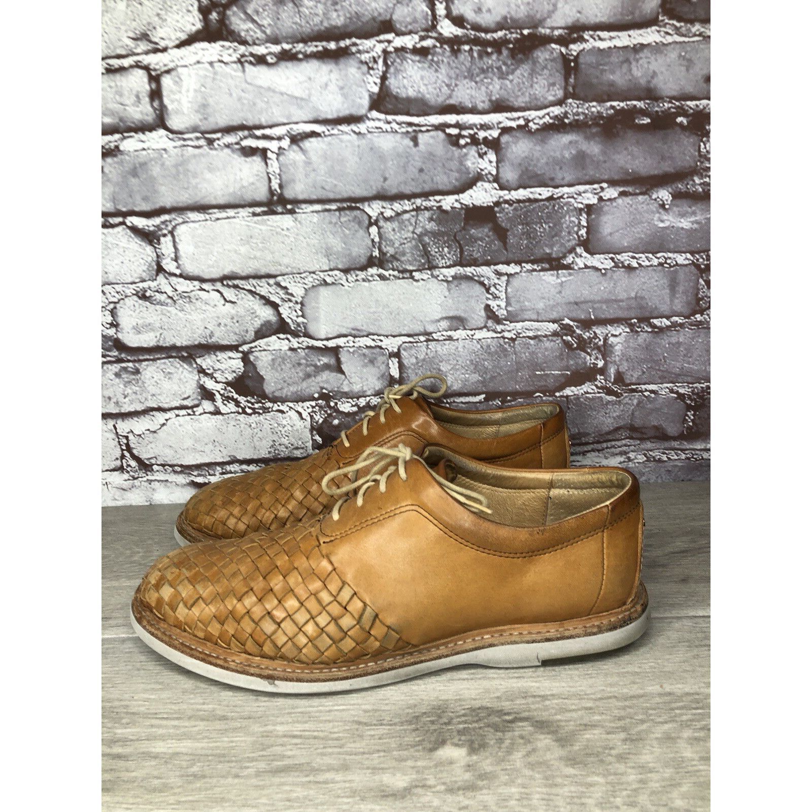 Other THOROCRAFT ROSS Brown Woven Leather Oxfords Lace Up Shoes Me Size US 10 / EU 43 - 7 Thumbnail