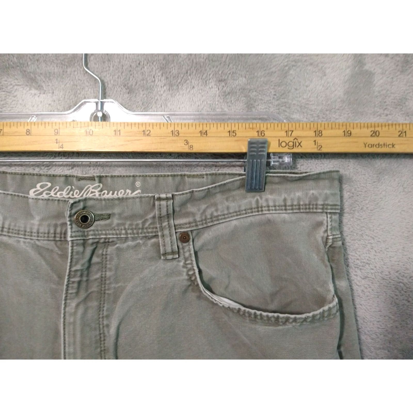 Eddie Bauer Eddie Bauer Pants Mens 38x30 Green Duck Canvas Utility Outdoor Workwear Casual Pants 5-Pocket Straight Rise Mid Green Mens Size US 38 / EU 54 - 3 Thumbnail