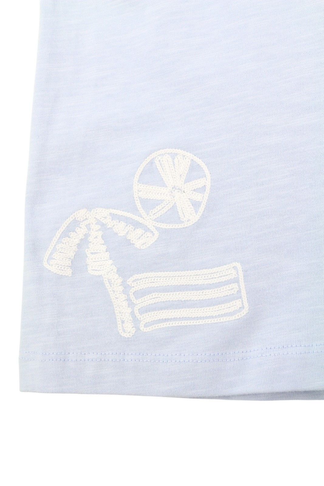 Scotch & Soda M Blue Melange Cotton Embroidered T-Shirt 88587 Size US M / EU 48-50 / 2 - 5 Thumbnail