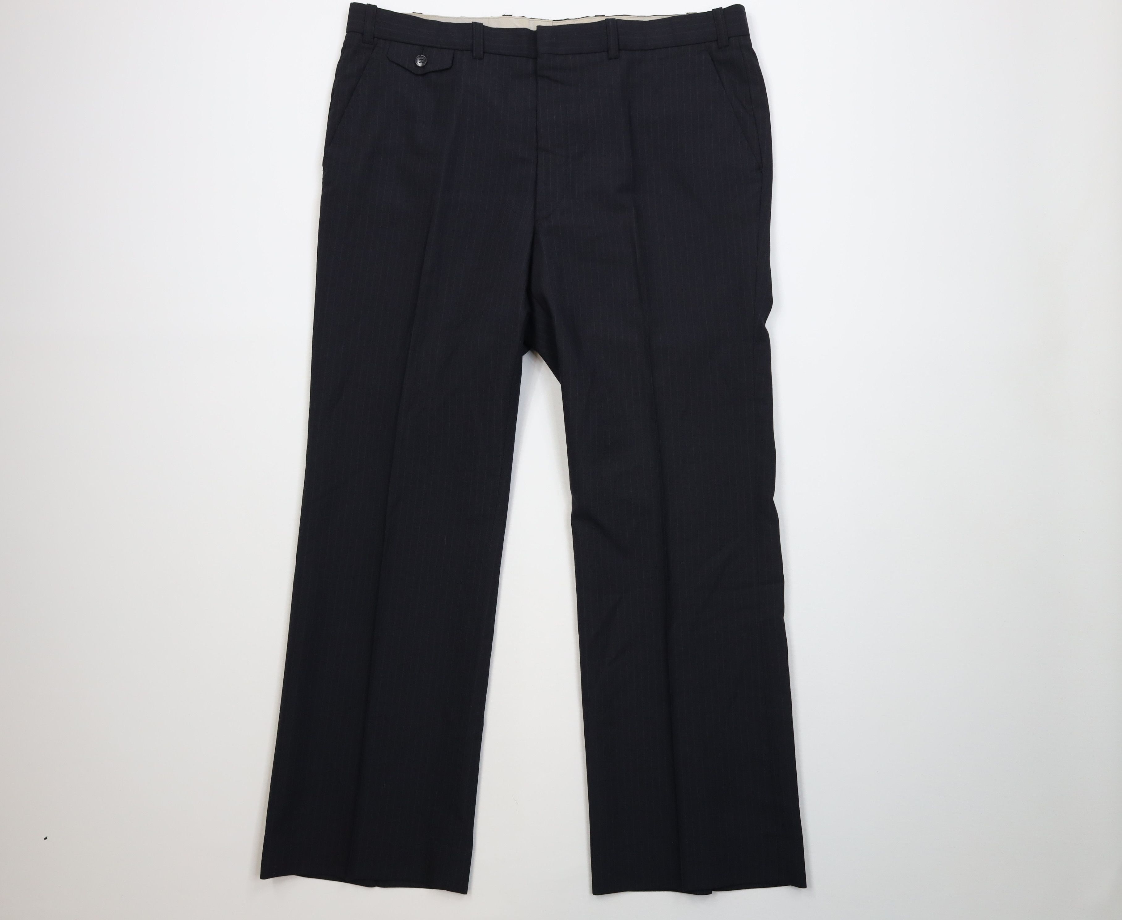 Vintage Vintage 70s Streetwear Pinstriped Wide Leg Chino Pants Size US 38 / EU 54 - 1 Thumbnail