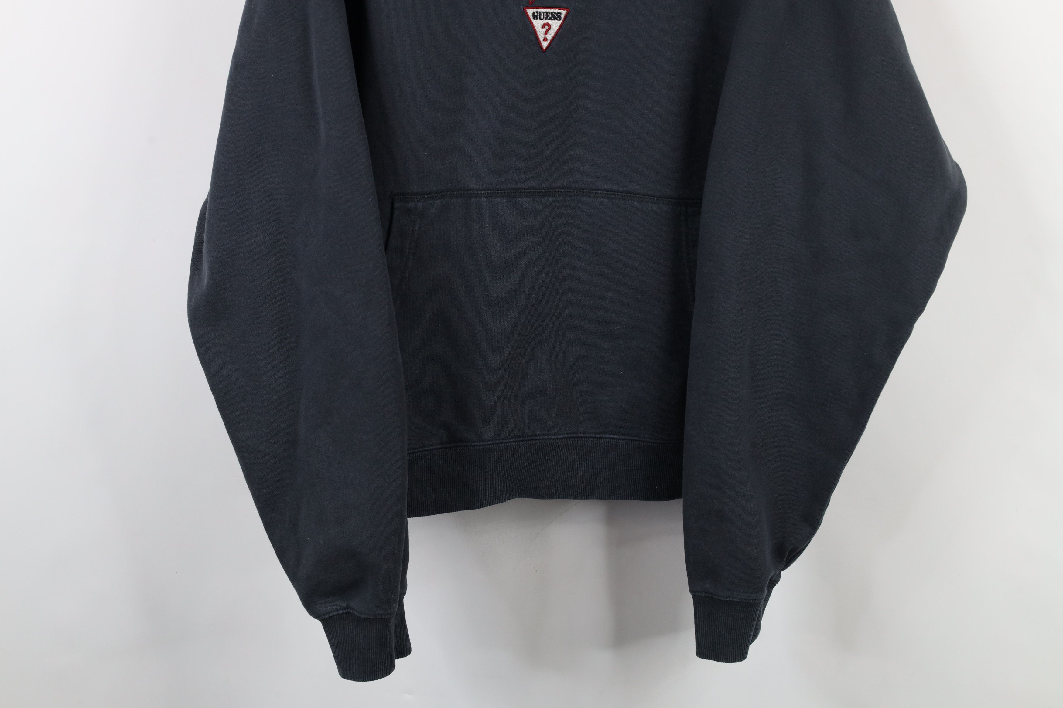 Guess × Vintage Vintage Guess Heavyweight Hoodie Sweatshirt Dark Gray Size US L / EU 52-54 / 3 - 3 Thumbnail