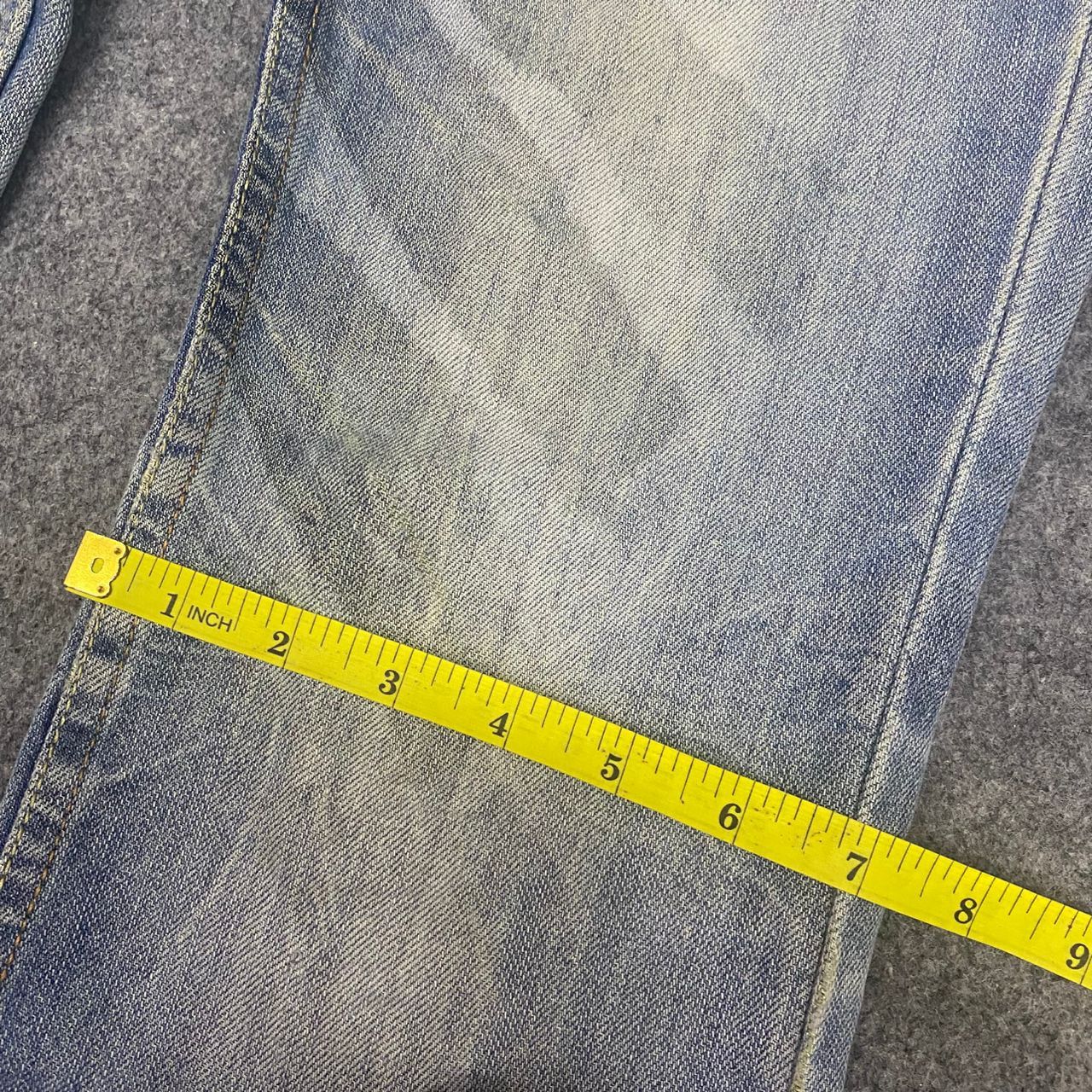 If Six Was Nine 💥Flare💥Vintage Foot Three Style Distressed Denim Size US 30 / EU 46 - 7 Thumbnail