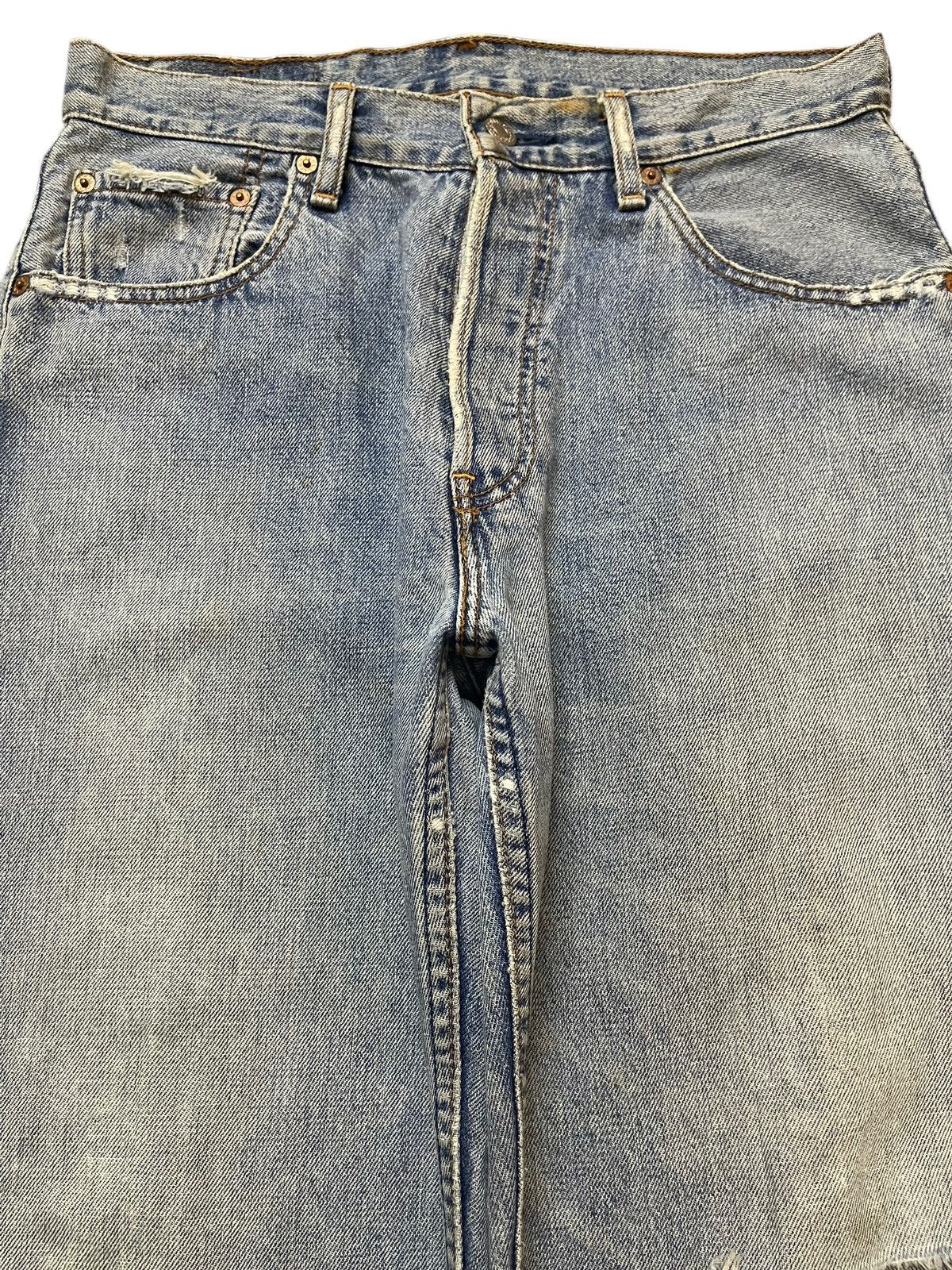 Levi's Vintage 90s Japan Levis 513 Faded Wash Distress Loose Jeans Size US 30 / EU 46 - 3 Thumbnail