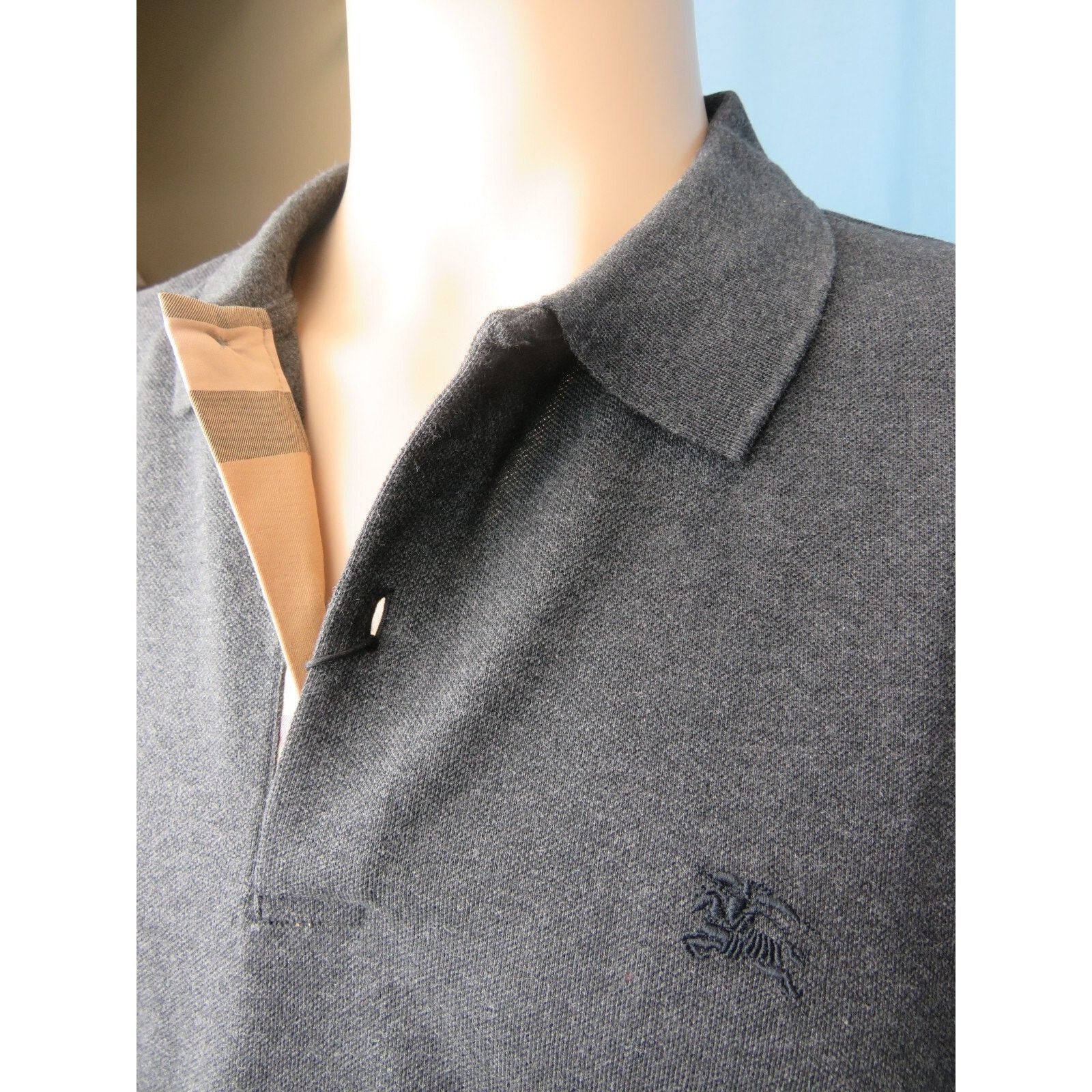 Burberry BURBERRY OXFORD DARK GRAY COTTON CHECK LOGO SLEEVE SHIRT S Size US S / EU 44-46 / 1 - 4 Thumbnail