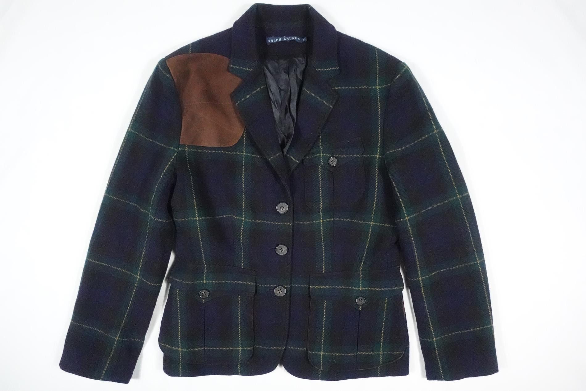 Ralph Lauren Blue Label Ralph Lauren Blue Label Blazer Jacket Green Tartan RARE 10 Size L / US 10 / IT 46 - 1 Thumbnail