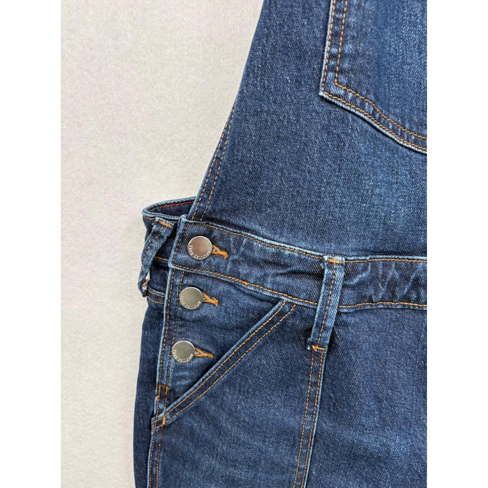 True Religion TRUE RELIGION Women Blue Denim Bib Overalls Pants M Size 32" / US 10 / IT 46 - 3 Thumbnail
