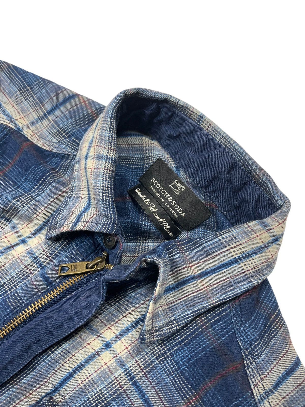 Flannel × Scotch & Soda × Vintage Vintage Scotch & Sode 1/2 Zip Flannel Shirt y2k Size US S / EU 44-46 / 1 - 4 Thumbnail