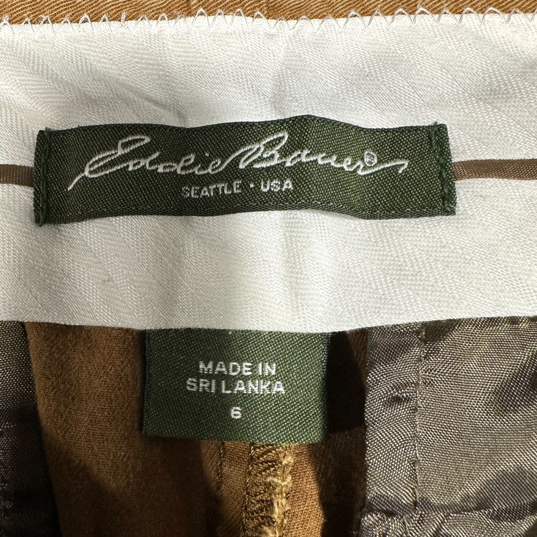 Eddie Bauer Eddie Bauer Pants Womens 6 Brown Cotton Stretch Ankle Flat Front Pockets Slim Tapered Inseam 24.5" Casual Classic Modern Mens Womens Girls Size 28" / US 6 / IT 42 - 4 Thumbnail