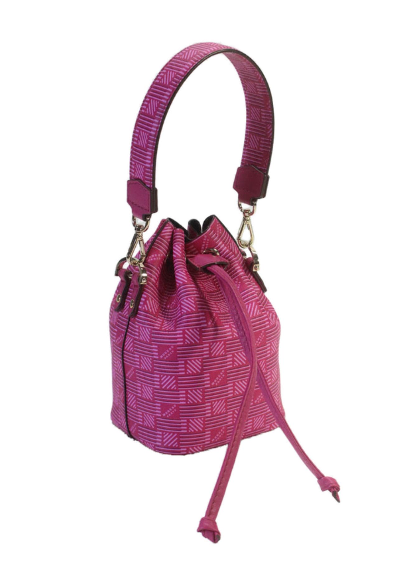 Moreau Paris Moreau Womens Pink Fuschia Printed La Pon Mini Bucket Bag Size ONE SIZE - 2 Thumbnail