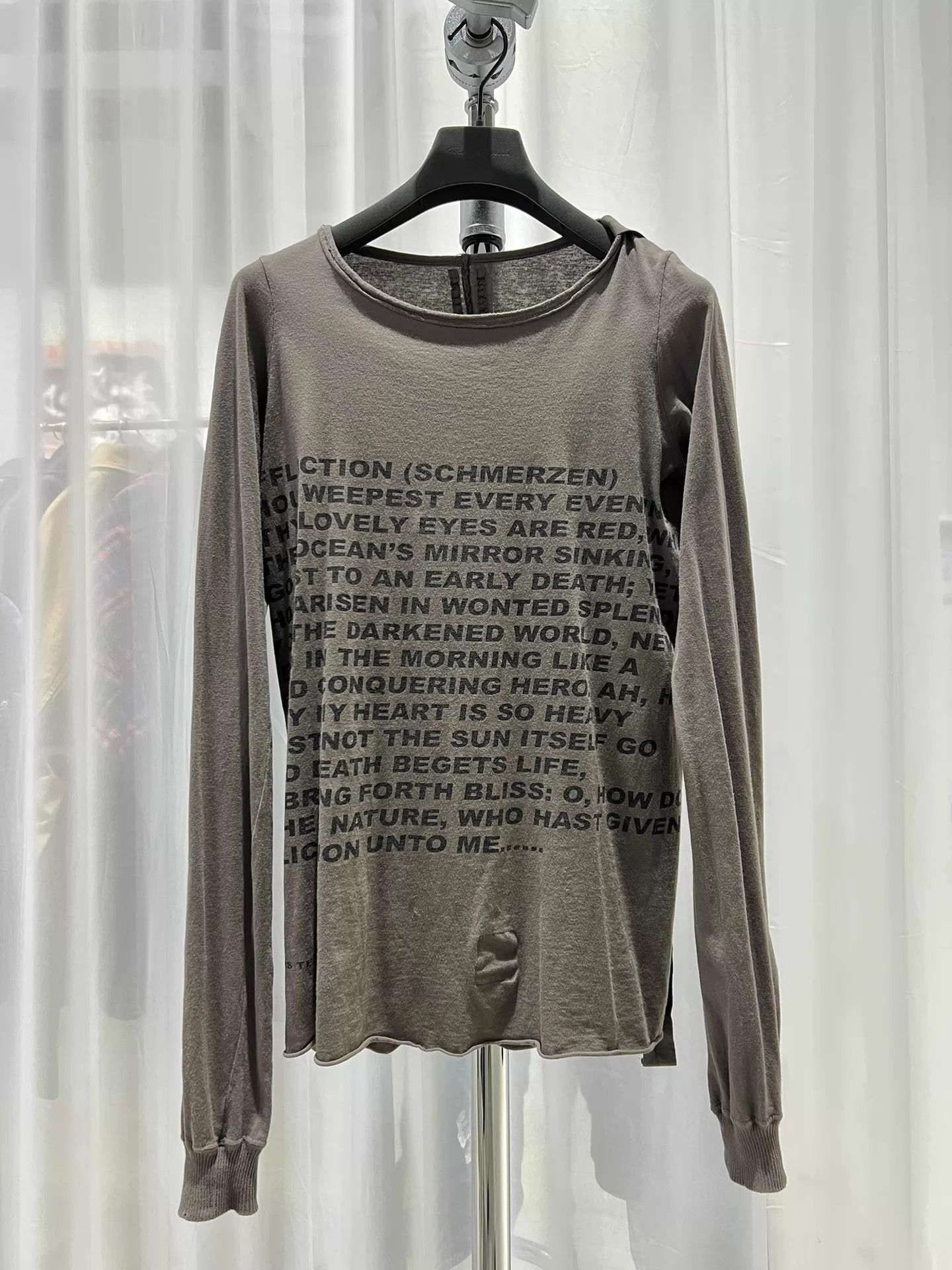Rick Owens Rick Owens 07 Print LS Tee Gray-Brown Slim S Size US S / EU 44-46 / 1 - 1 Thumbnail