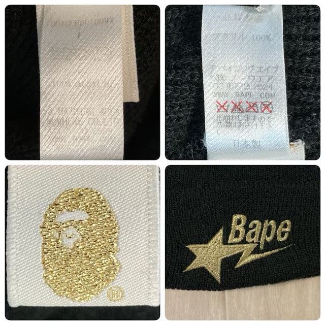 Bape BAPE STA LOGO beanie knit cap black gold a bathing ape star Size ONE SIZE - 6 Thumbnail