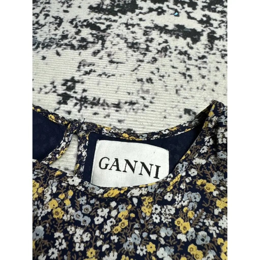 Ganni Ganni Dress Navy Yellow Size: M Size M / US 6-8 / IT 42-44 - 4 Thumbnail