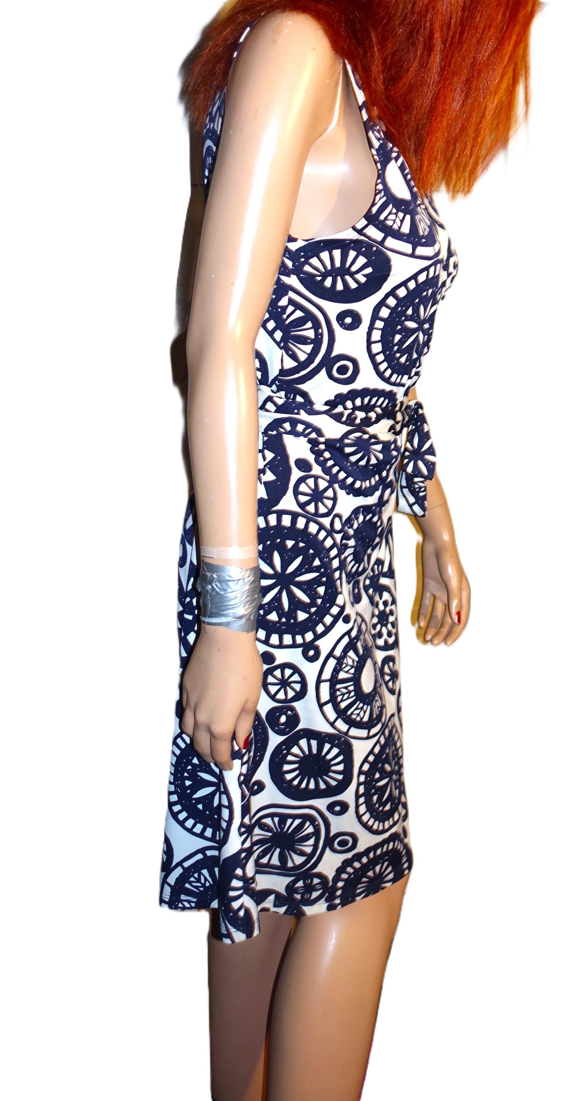 Other Julie Brown Navy Blue White Wrap Dress L Size L / US 10 / IT 46 - 5 Thumbnail
