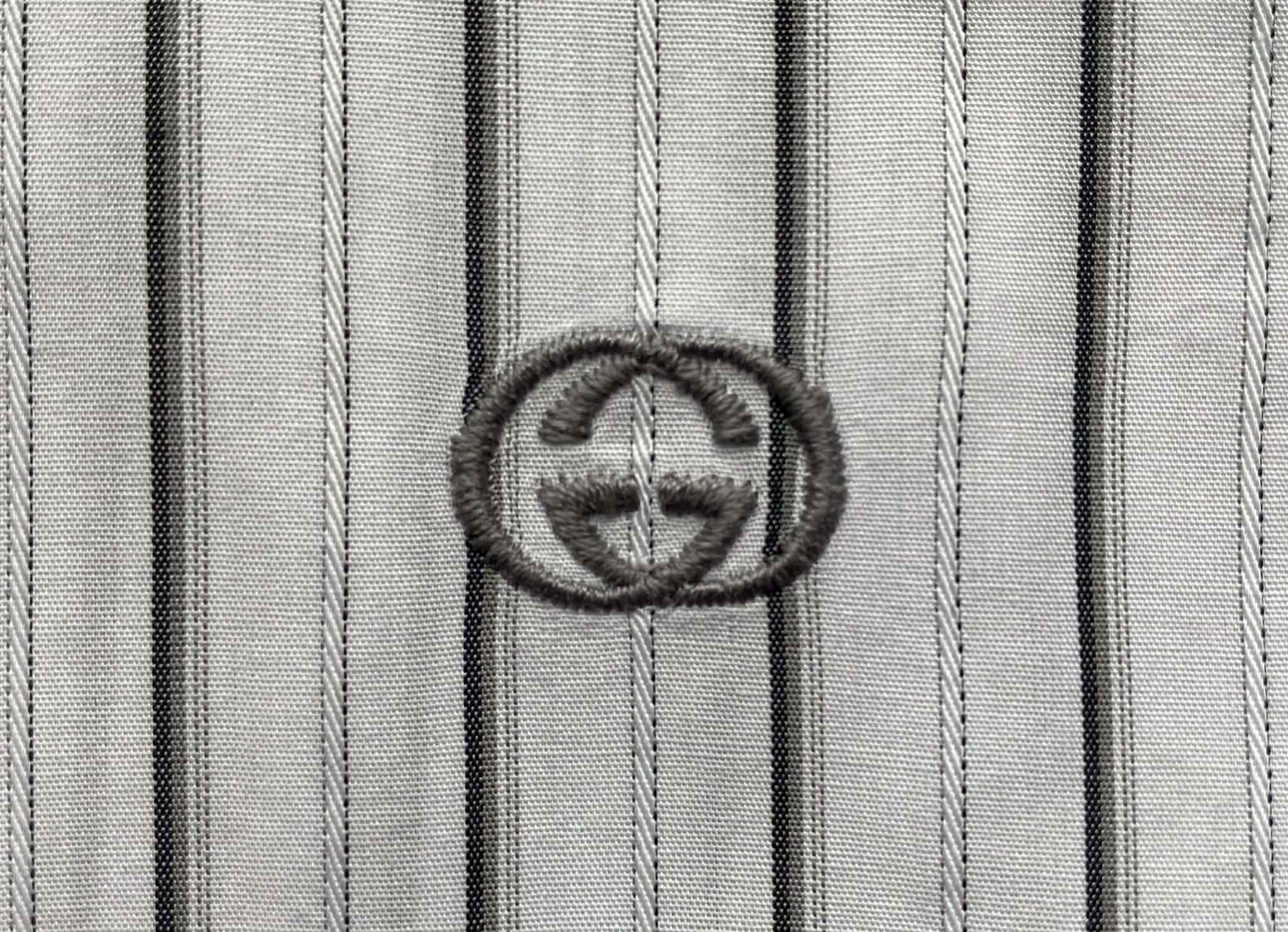 Gucci Gucci Striped Button Up Long Sleeve GC Logo No Buttons Size US M / EU 48-50 / 2 - 3 Thumbnail