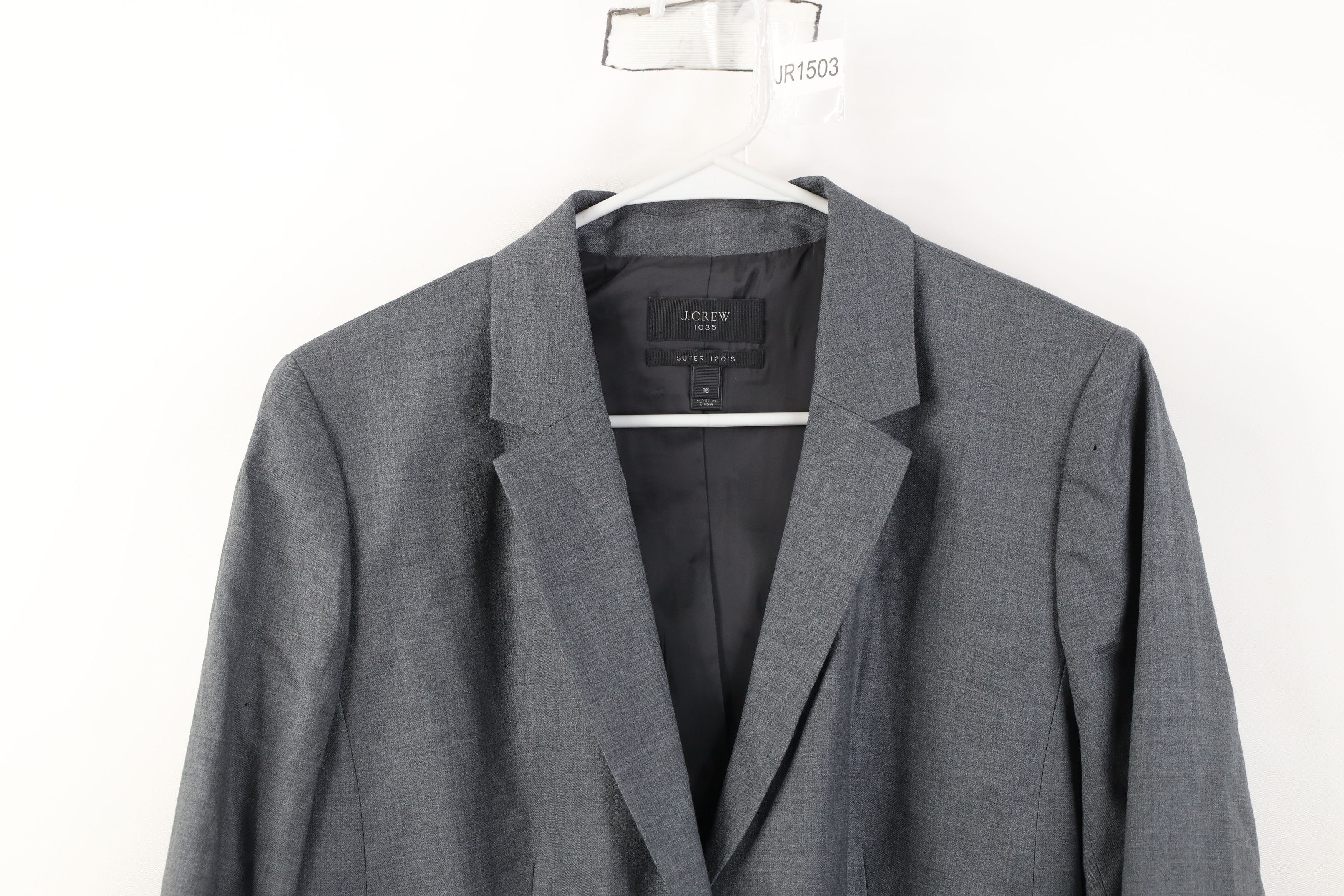 J.Crew J Crew 1035 Wool 2 Button Suit Coat Blazer Jacket Gray Size XXL / US 16-18 / IT 52-54 - 2 Thumbnail
