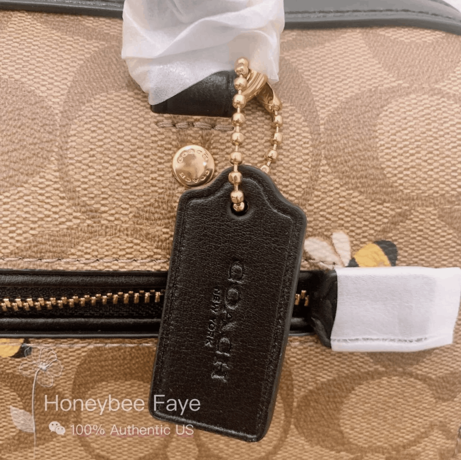 Coach Rowan Satchel Bag In Signature Canvas With Bee Print C8591 Size ONE SIZE - 9 Thumbnail