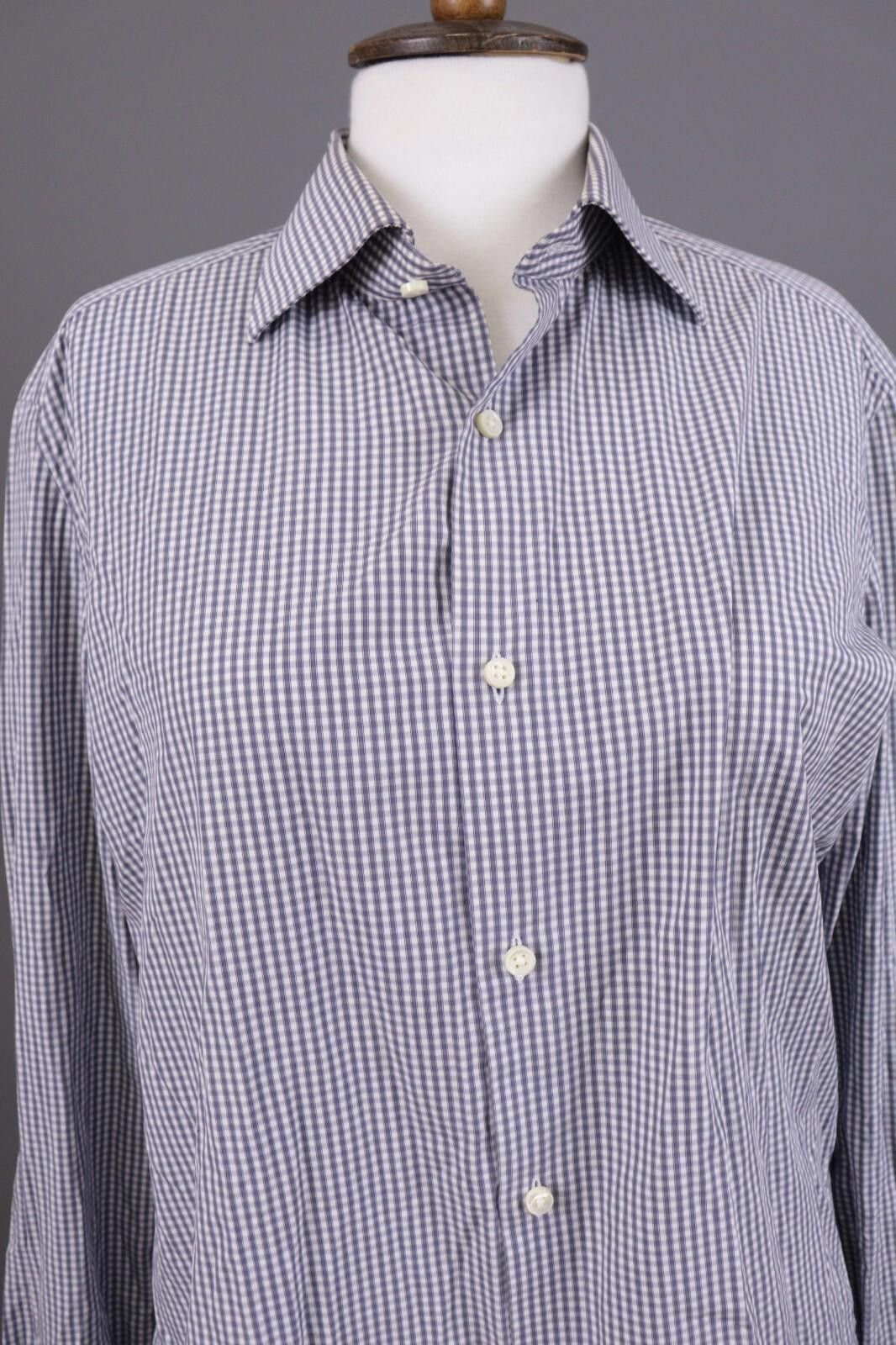 Luigi Borrelli Giampaolo Blue Check Button Down Shirt Size 40 / 15 3/4 Size US M / EU 48-50 / 2 - 5 Thumbnail