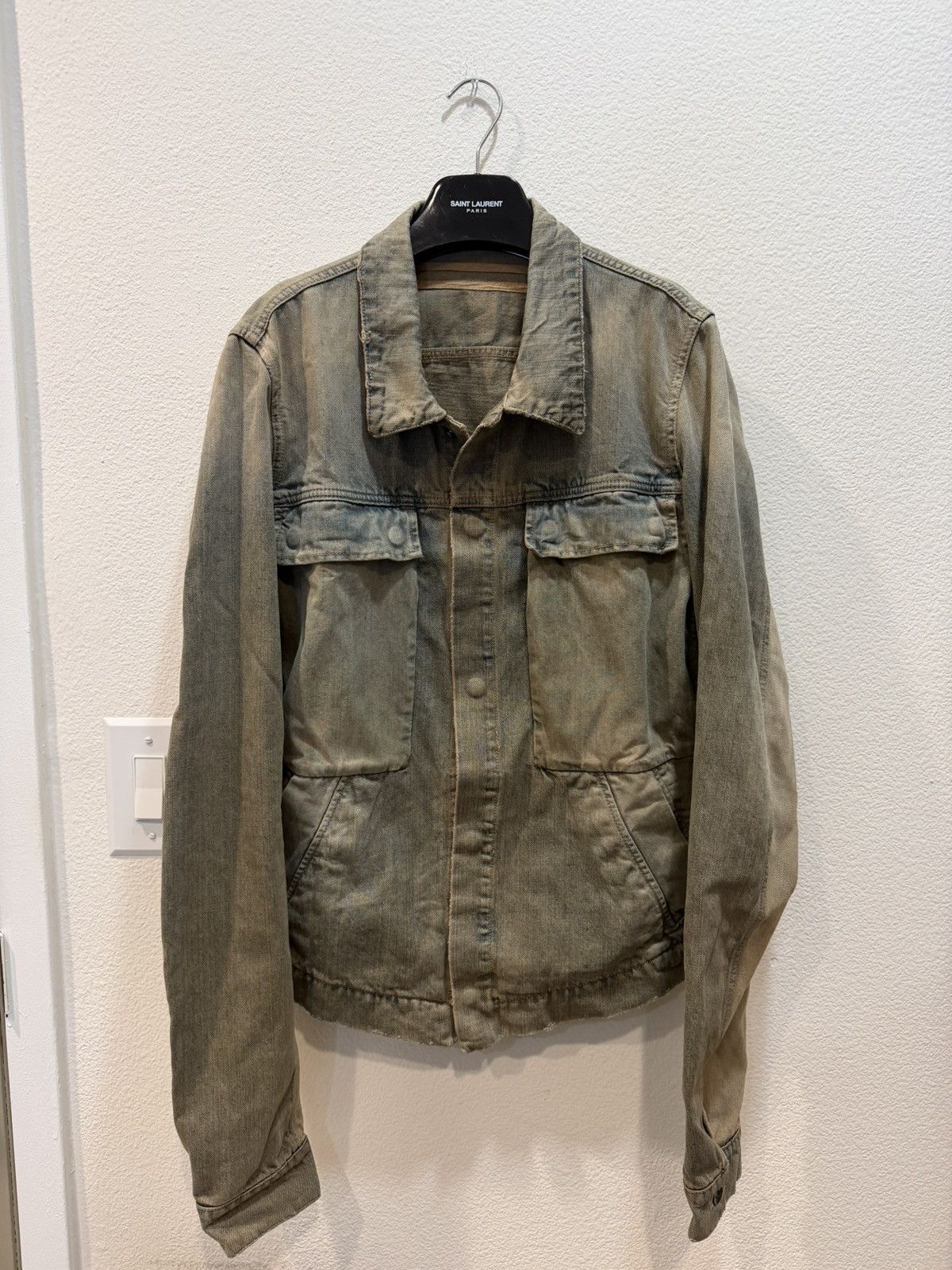Rick Owens FW06 Dust Wash Denim Trucker Jacket XL Size US XL / EU 56 / 4 - 1 Thumbnail