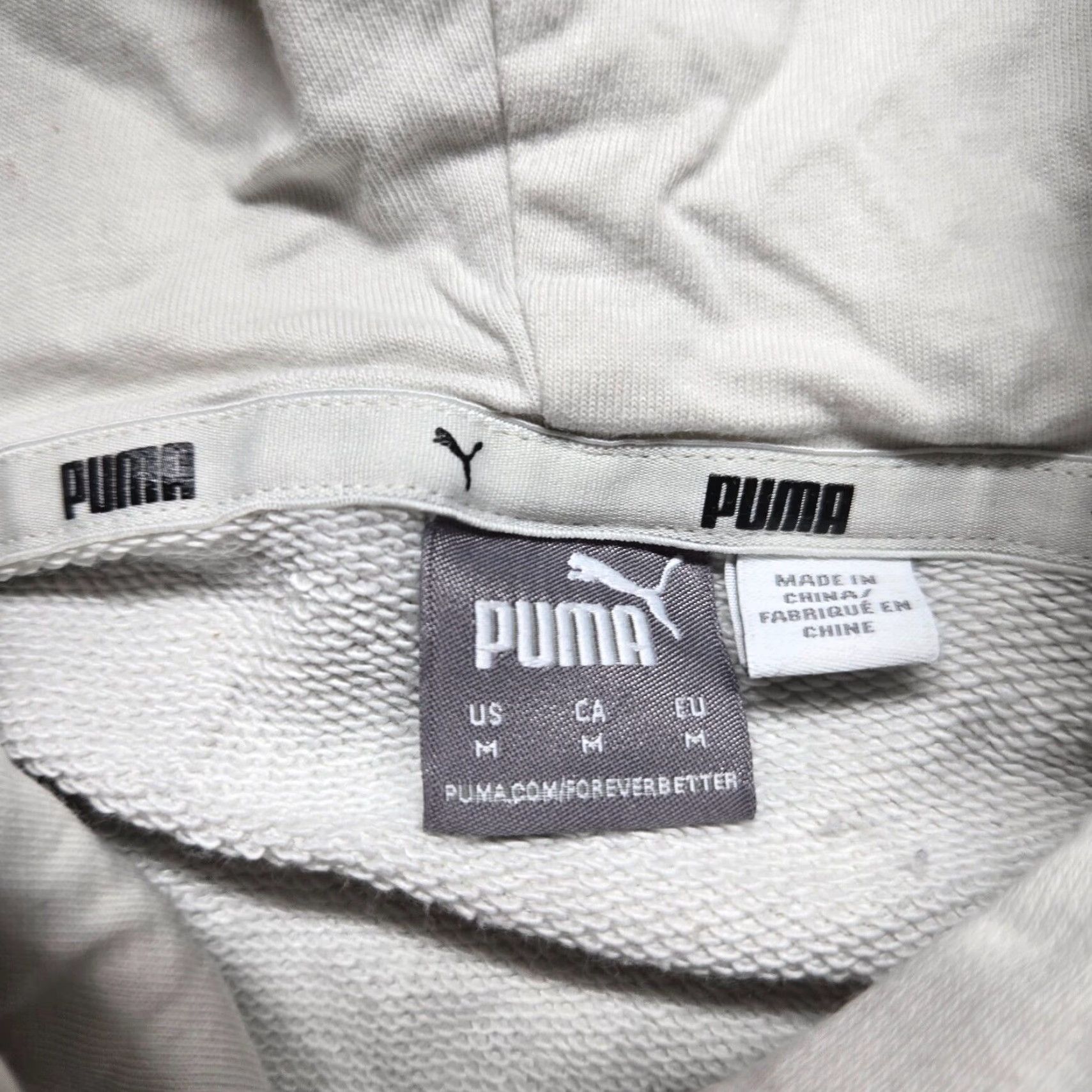 Puma Vintage Puma Women's Hoodie Sweater M White Fleece Pullover Casual Activewear Size M / US 6-8 / IT 42-44 - 3 Thumbnail