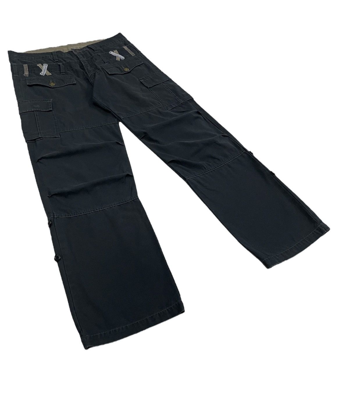 Japanese Brand Thriller Street Japan Cargo Double Waist RollUp Pants Size US 34 / EU 50 - 3 Thumbnail