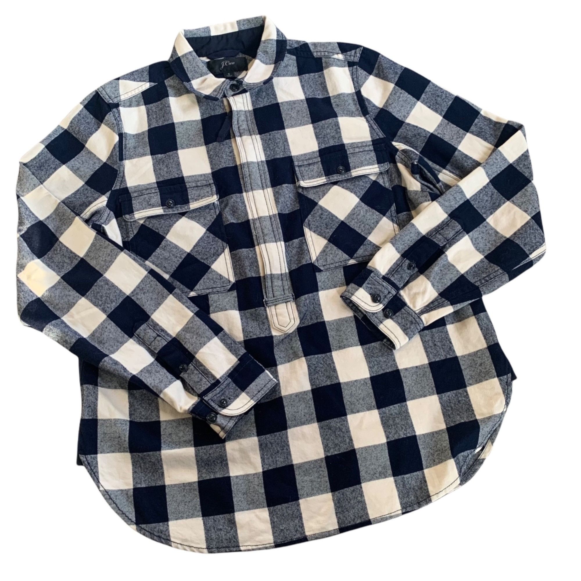 J.Crew J.Crew Wool Checked Pullover Flannel Shirt S Size US S / EU 44-46 / 1 - 1 Thumbnail