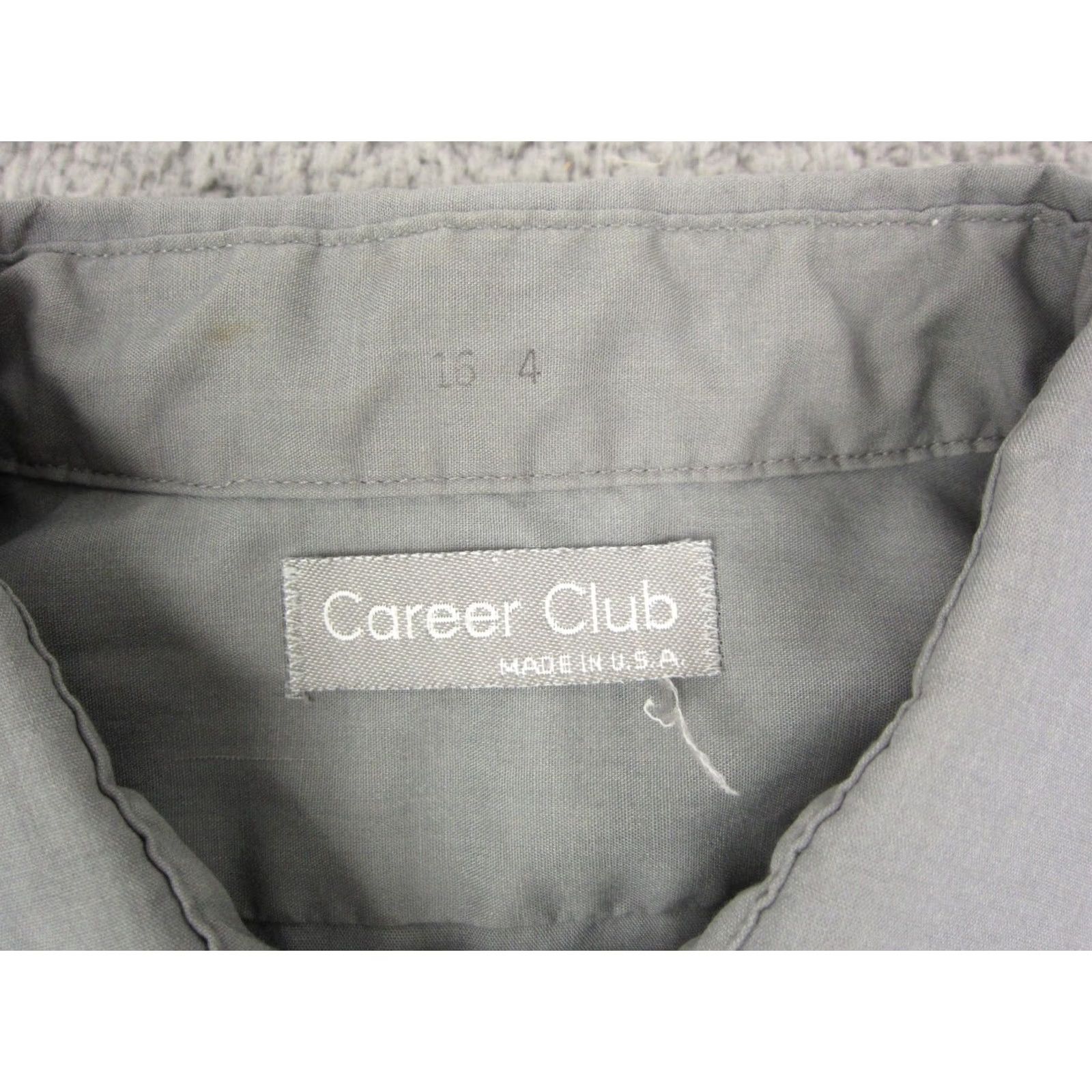 Vintage Vintage Career Club Shirt Mens Medium 16 Gray Made in USA 60s 70s Disco True Size US L / EU 52-54 / 3 - 3 Thumbnail
