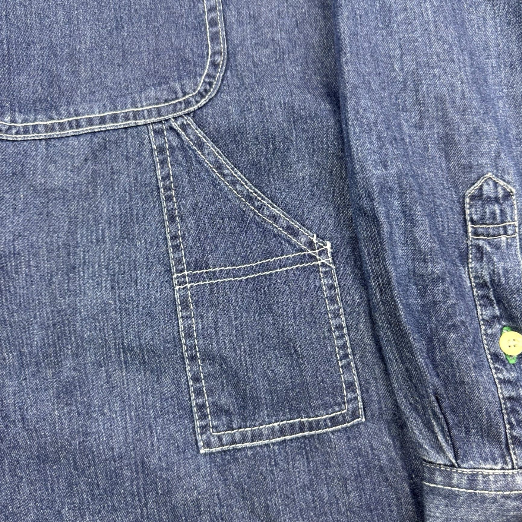 Tommy Hilfiger VINTAGE Tommy Jeans Denim Button Up Shirt Adult Medium Chore Coat Style Hipster Shirt Mens Size US M / EU 48-50 / 2 - 6 Thumbnail