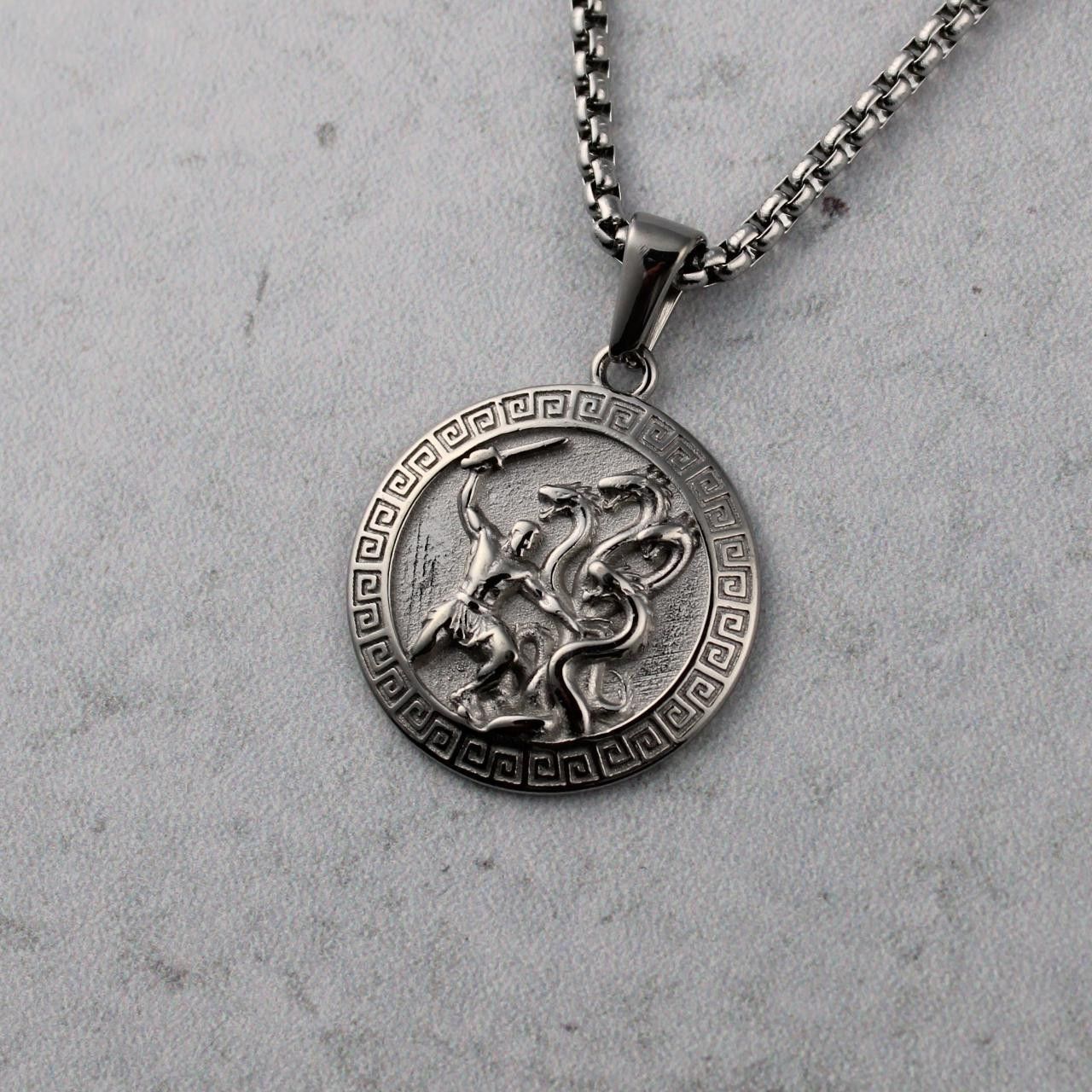 Jewelry Silver Hercules Pendant Chain Necklace Size ONE SIZE - 1 Thumbnail