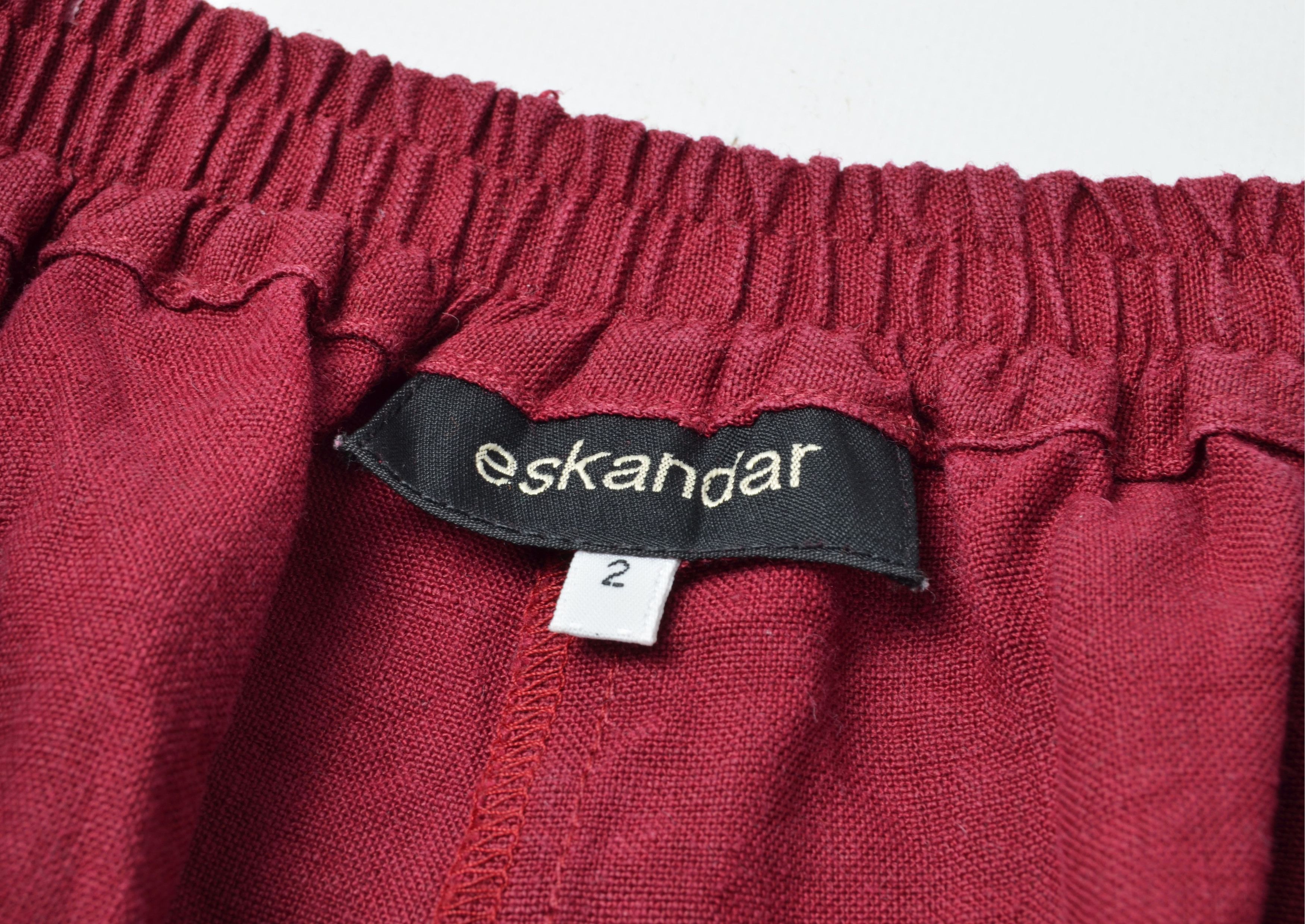 Designer × eskandar Eskandar 100% Linen Wide Leg Elastic Waist Culottes Pants Size 31" - 4 Thumbnail