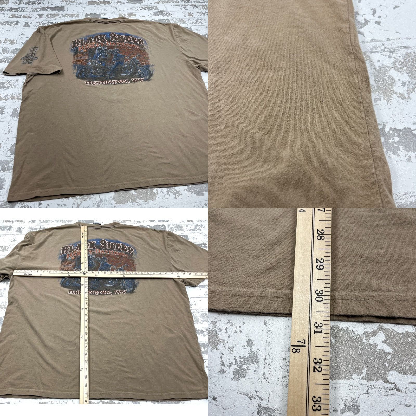 Harley Davidson Harley-Davidson Shirt Men 3XL Brown T Tee Black Sheep Racing Retro Biker Logo Graphic Print Casual Short Sleeve T-Shirt Mens Size US XXL / EU 58 / 5 - 9 Thumbnail
