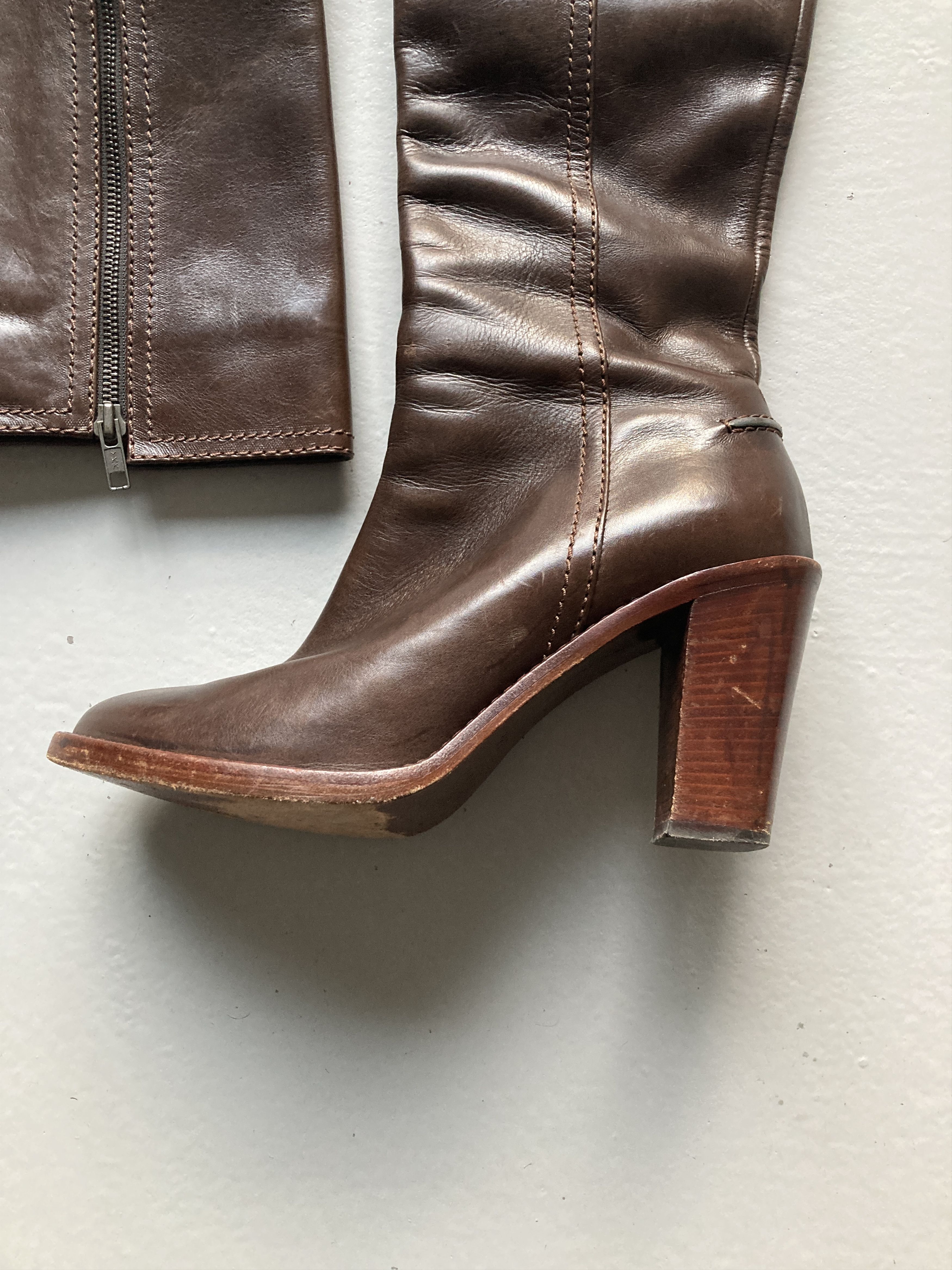 Veronique Branquinho Brown Leather Boots Size US 9.5 / IT 39.5 - 3 Thumbnail