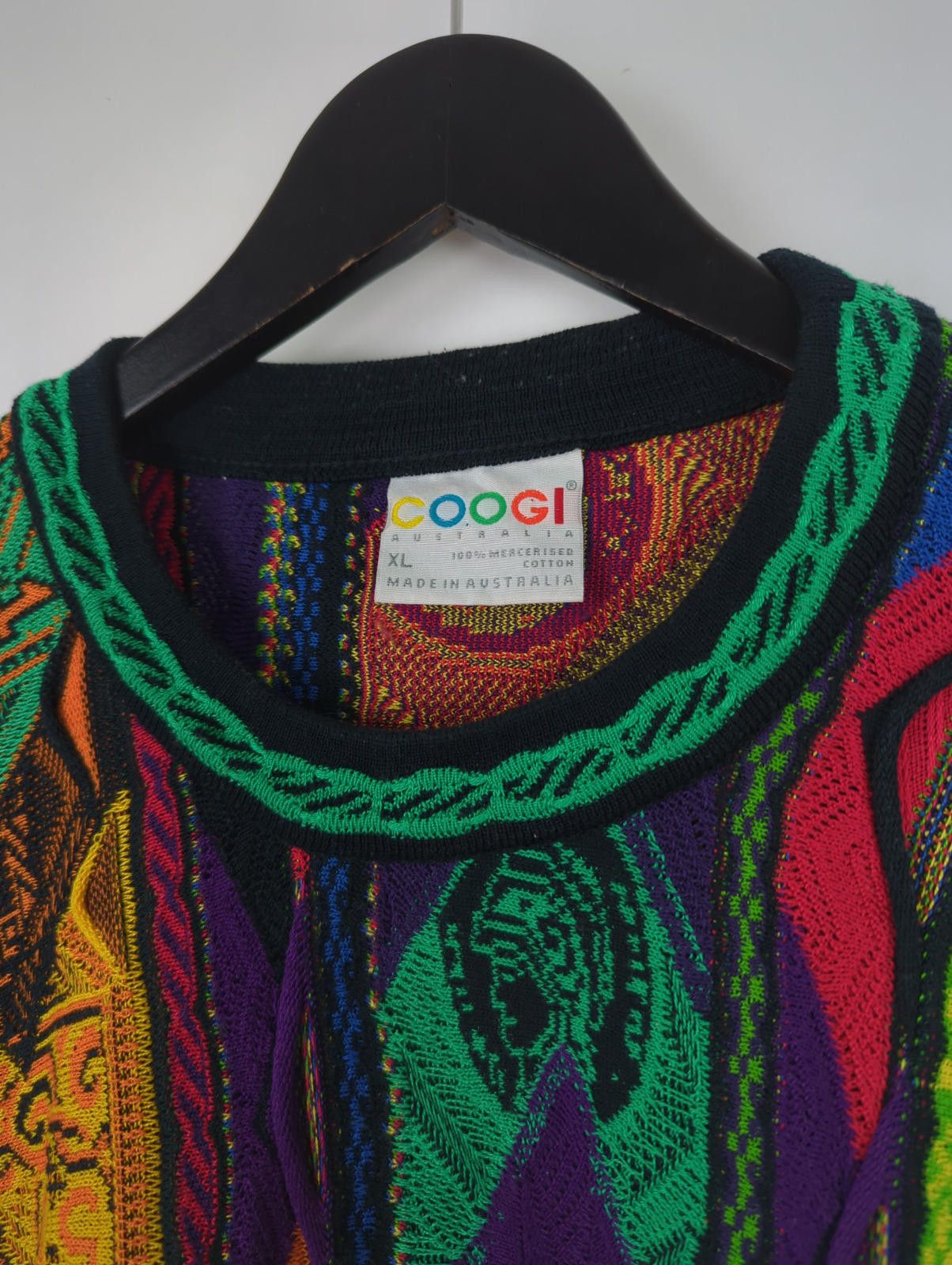 Coogi VTG COOGI Sz XL Knit RARE CURRENCY DESIGN Sweater Multicolor Size US XL / EU 56 / 4 - 3 Thumbnail