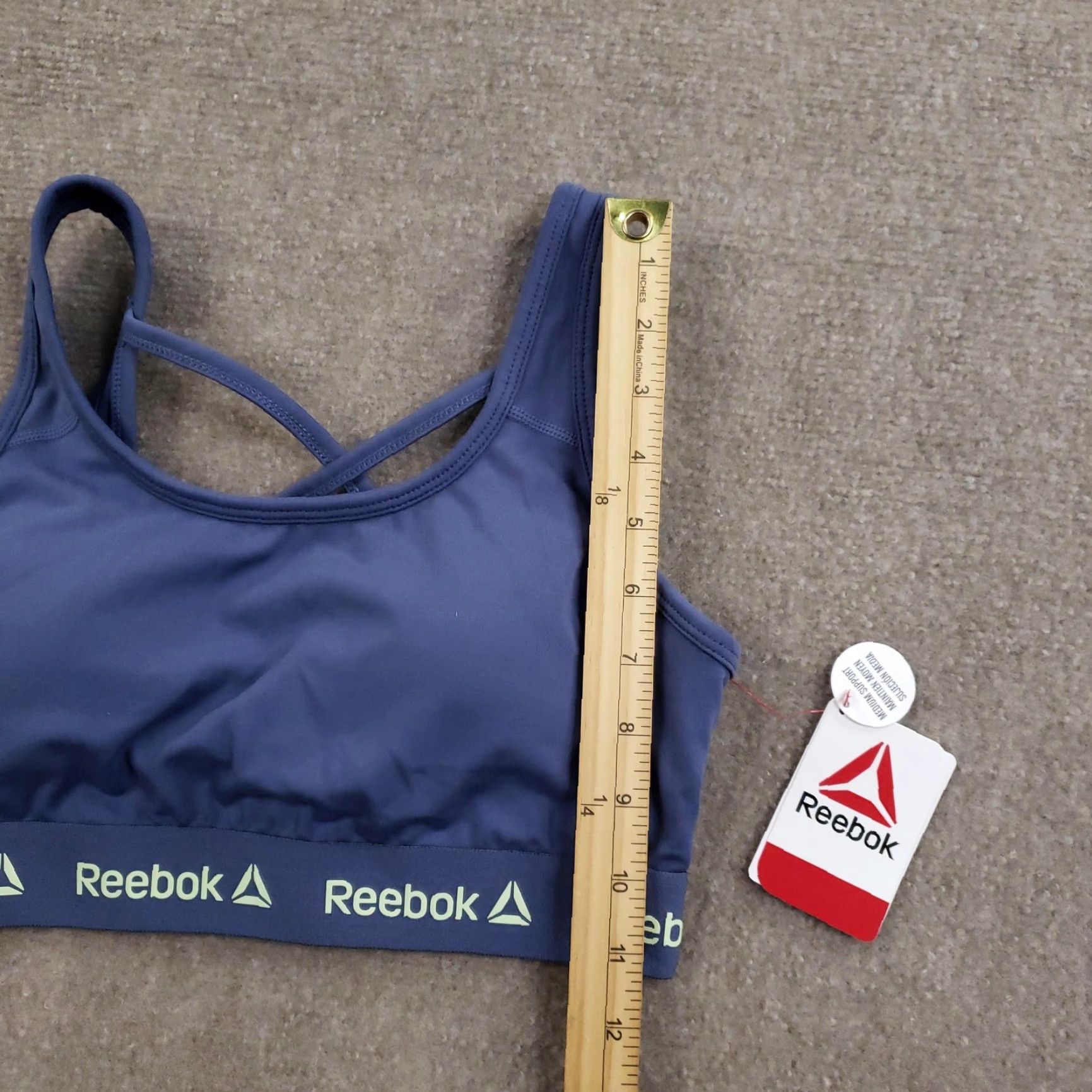 Reebok Reebok Sports Bra Womens S Blue Indigo Medium Support Wicking Size ONE SIZE - 4 Thumbnail