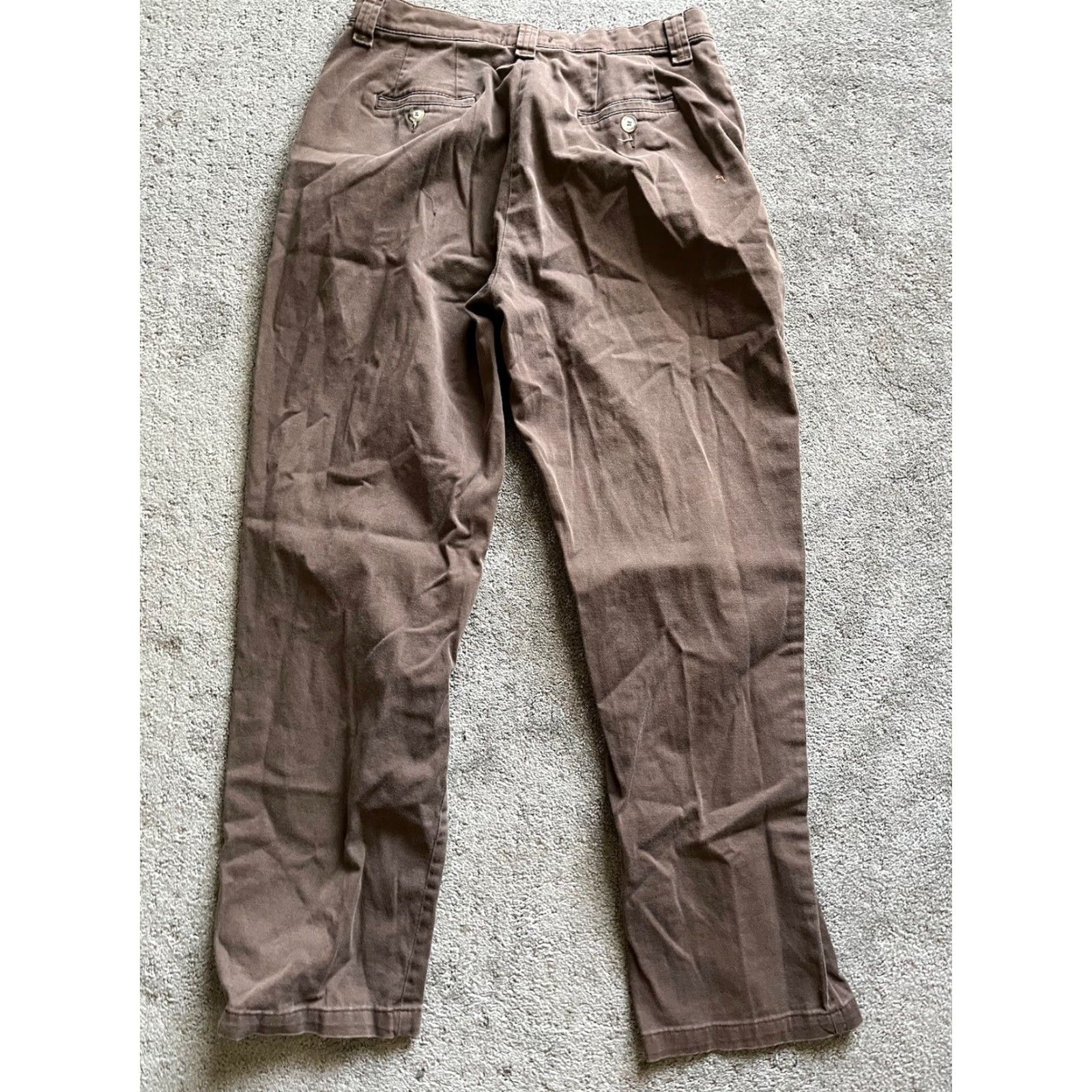 Lee VINTAGE Lee Chino Pants Women 28 Brown Tapered High Rise 90s Preppy Size 28" / US 6 / IT 42 - 3 Thumbnail