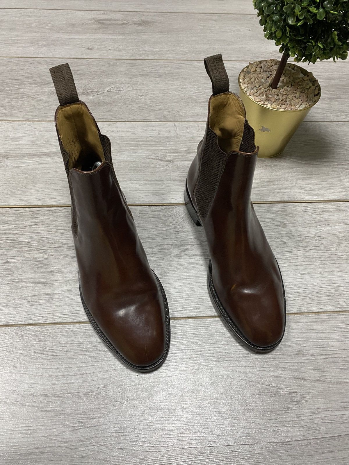 Loake Loake Wareing Leather Boots Chelsea Shoes Brown Size US 8.5 / EU 41-42 - 4 Thumbnail