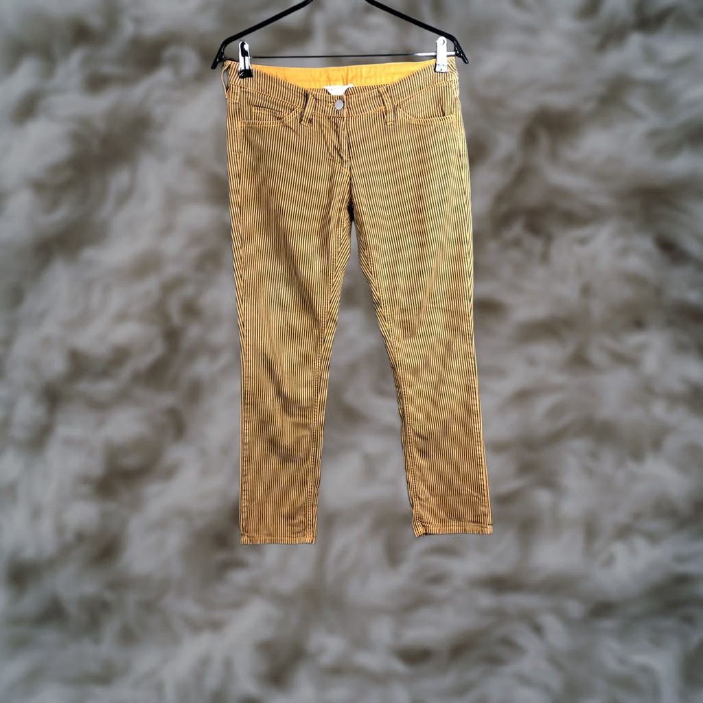 Vintage Etoile Isabel Marant Pants Cotton Women Size 2 Yellow Striped Pants Women Regular Cotton 26.4in Inseam Yellow Striped Etoile Isabel Marant Women Pants Size 26" / US 2 / IT 38 - 1 Thumbnail