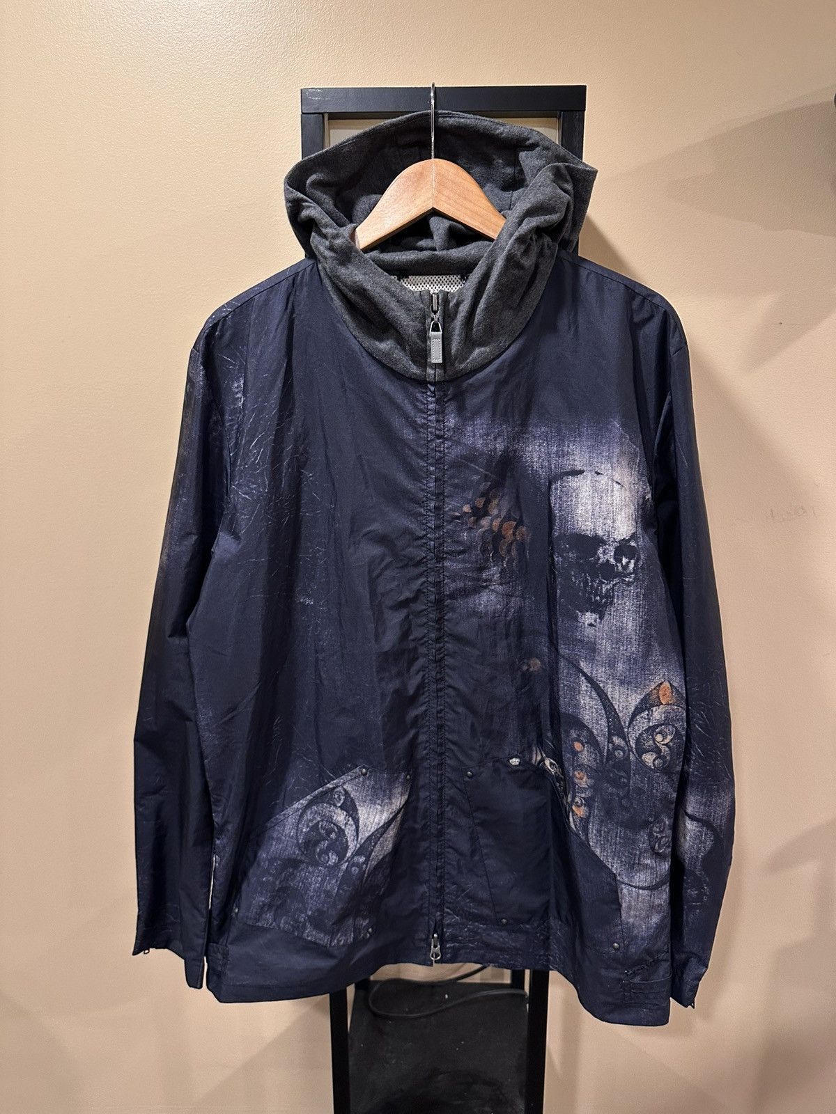 Robert Graham × Vintage Robert Graham Skull / Skeleton Black Windbreaker Zip Jacket Size US XL / EU 56 / 4 - 1 Thumbnail