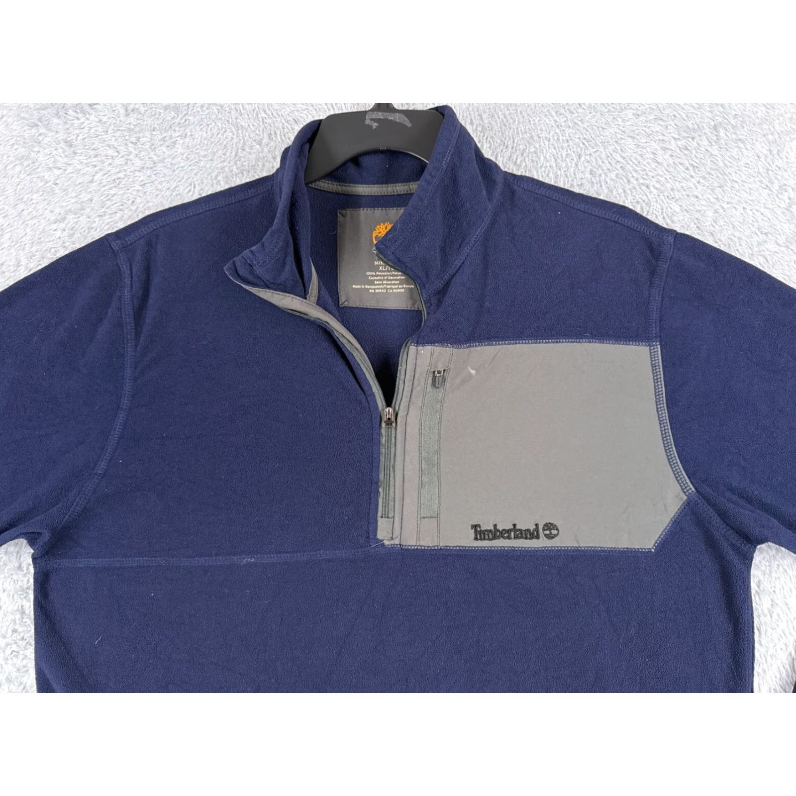 Timberland TIMBERLAND Sweater Mens XL Blue 1/4 Zip Polyester Fleece Mock Neck Pullover Embroidered Logo Size US XL / EU 56 / 4 - 4 Thumbnail