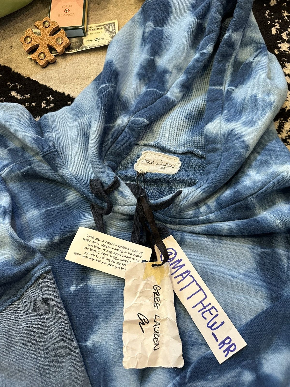 Greg Lauren Greg Lauren tie-dye pattern cotton hoodie Size US L / EU 52-54 / 3 - 16 Thumbnail
