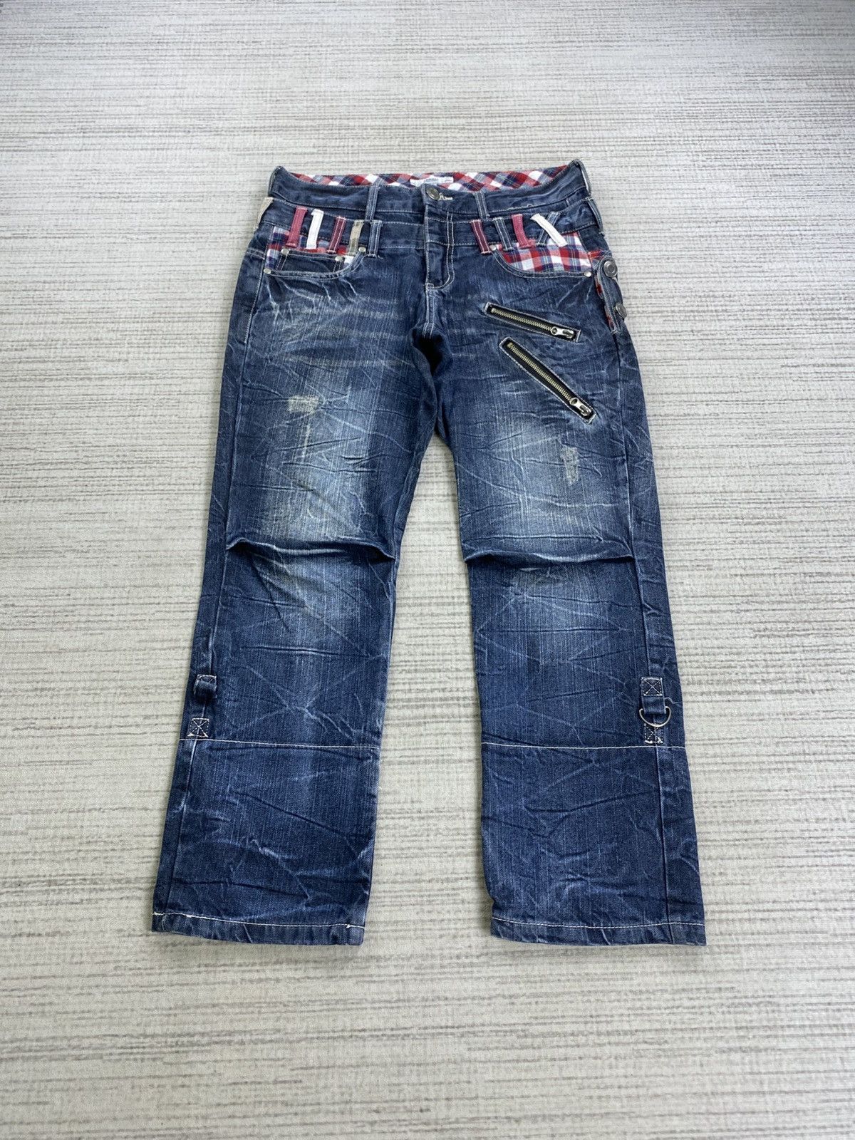 If Six Was Nine Vintage Roddle Japanese Brand Punk Double Waist Denim Pants Size US 31 - 2 Thumbnail