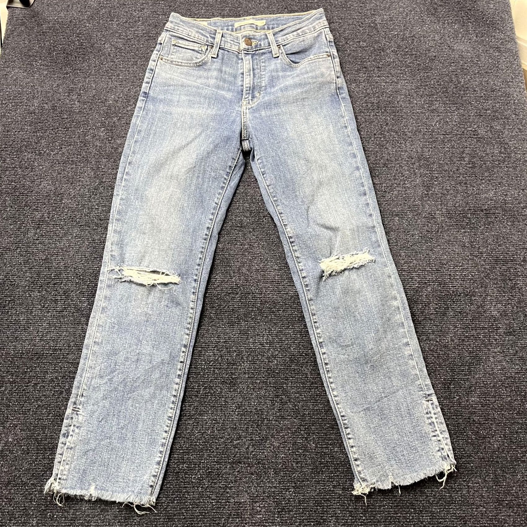 Levi's Levi's Jeans Womens 26 High Rise Straight Light Wash Blue Distressed Denim Jeans Size 26" / US 2 / IT 38 - 2 Thumbnail