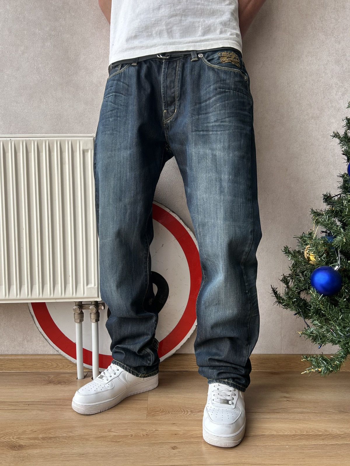 Christian Audigier RARE Y2K Christian Audigier Big Logo Denim Jeans Size US 36 / EU 52 - 6 Thumbnail