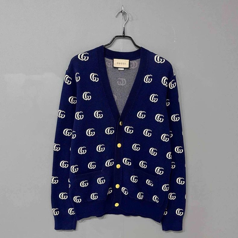 Gucci Gucci Double G old flower full print embroidered cardigan c Size S / US 4 / IT 40 - 1 Thumbnail