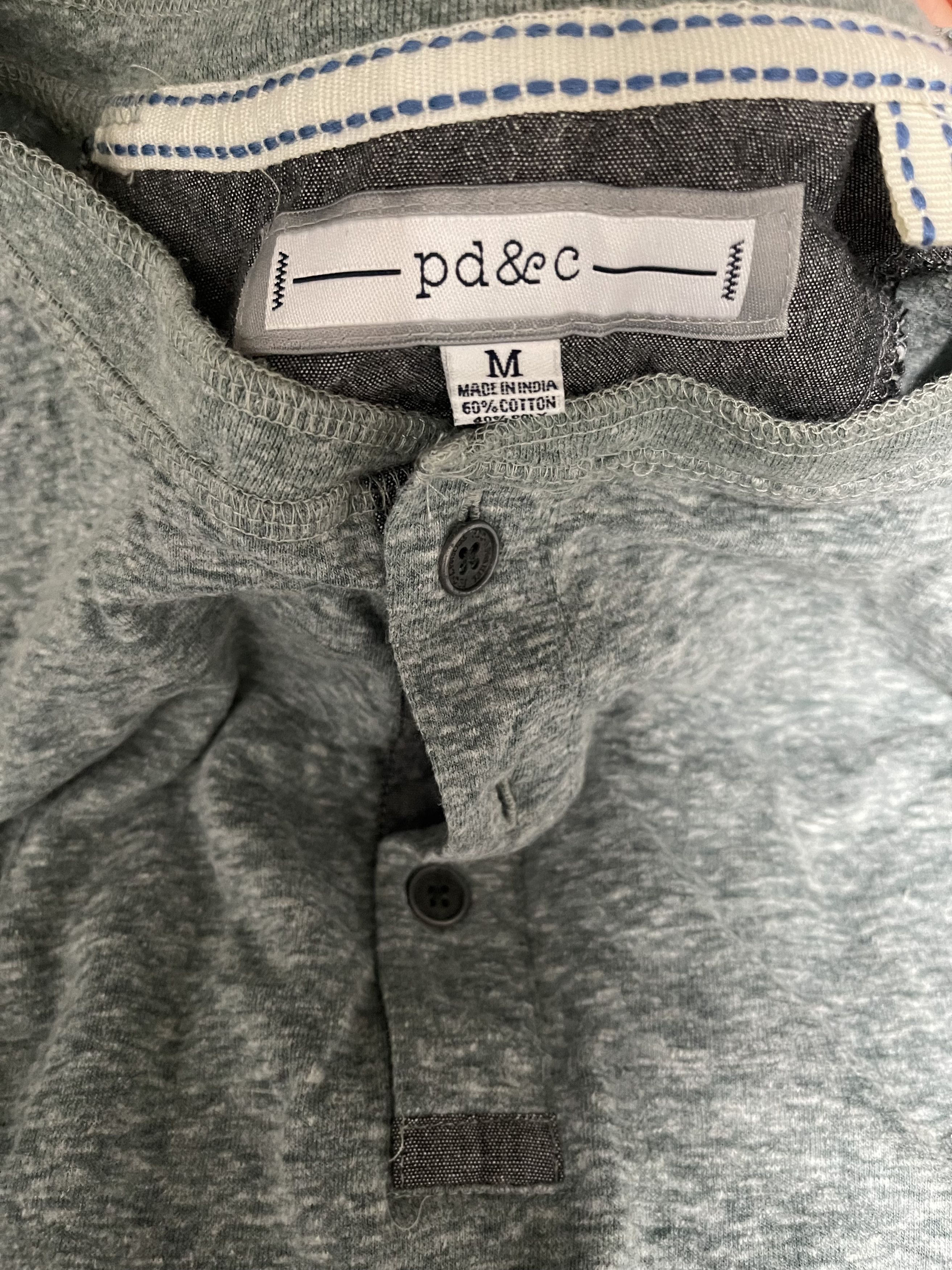 PD&C PDC PD&C Mens Green Henley Shirt Size Medium Long Sleeve Size US M / EU 48-50 / 2 - 2 Thumbnail
