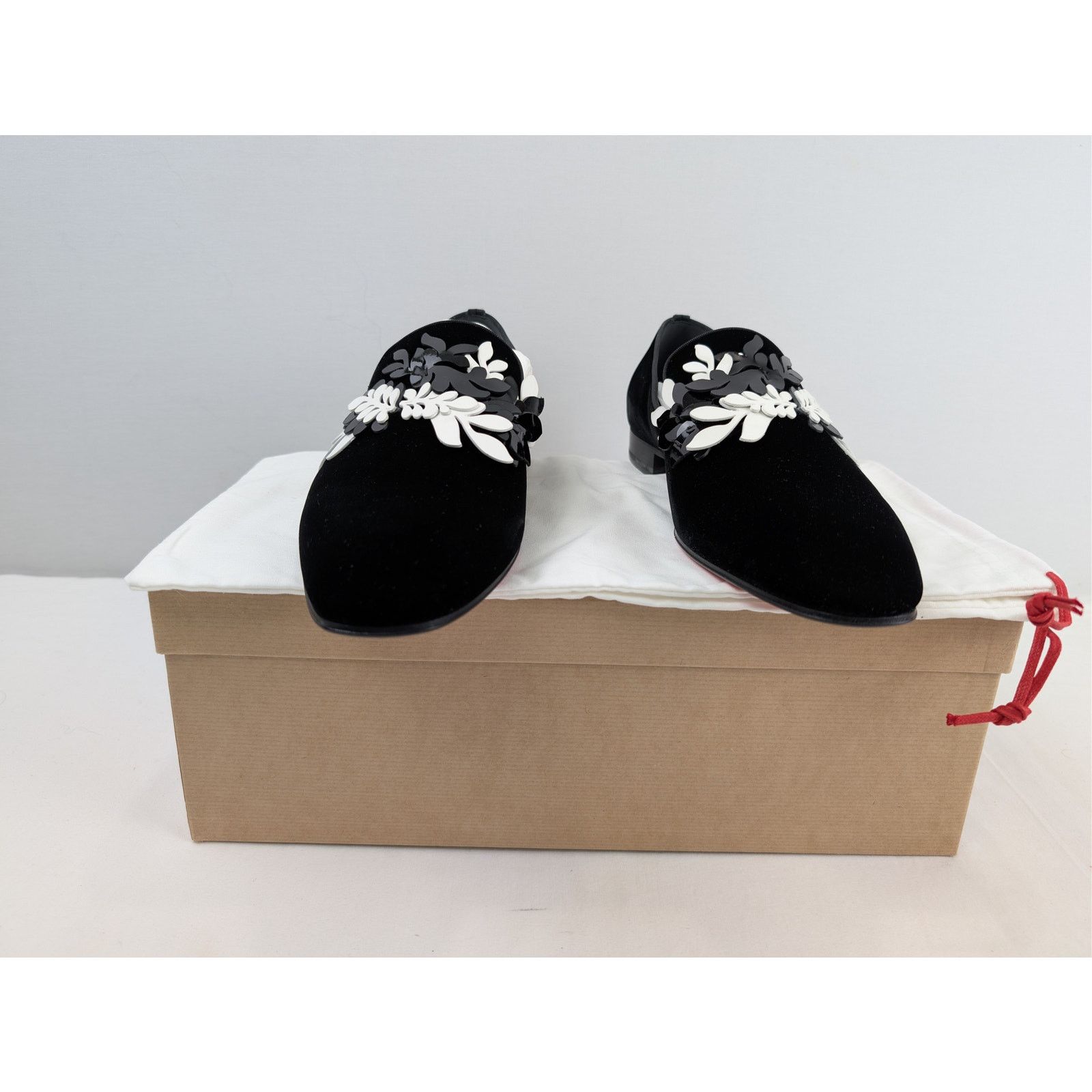 Christian Louboutin o1rshd1 Dandelion Petunia Flat Loafers Shoe Boots in Black Size US 12 / EU 45 - 19 Thumbnail